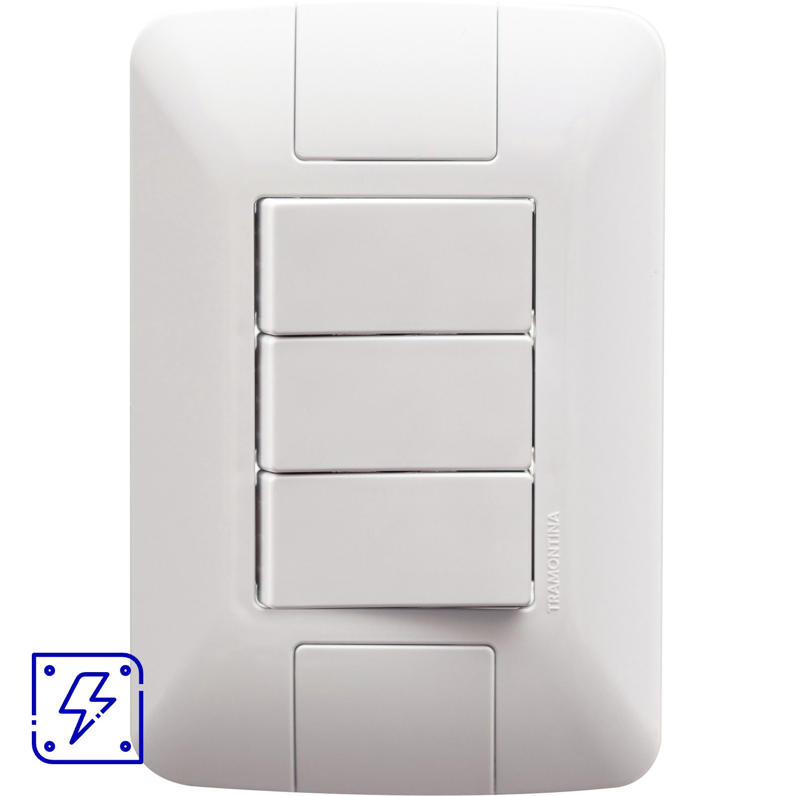 Conjunto 4x2 com 3 Interruptores Simples Tramontina Aria 6 A 250 V Branco 20 UNIDADES EMB.MINIMA