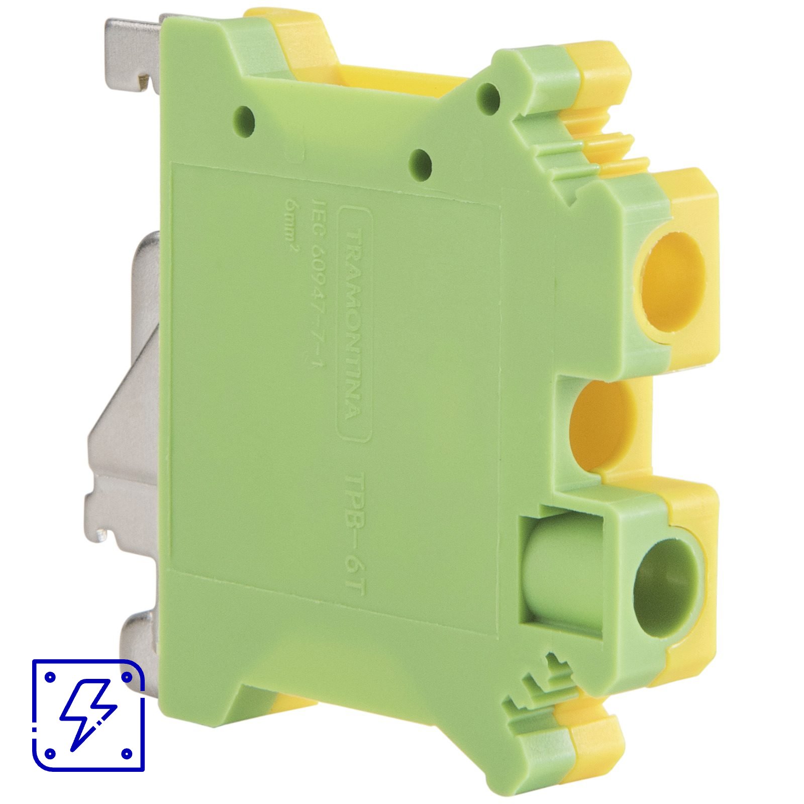 Borne de Conexão a Parafuso Verde/Amarelo 6 mm² Tramontina TPB-6T 50 UNIDADES EMB.MINIMA