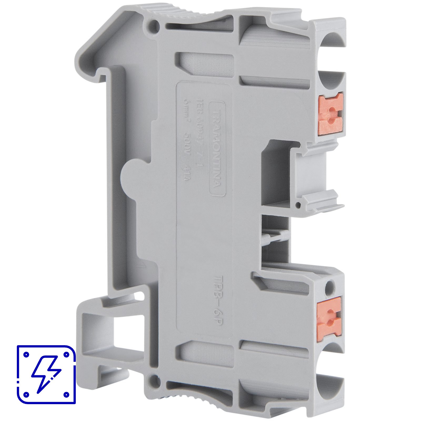 Borne de Conexão Push-In Cinza 6 mm² Tramontina TPB-6P 50 UNIDADES EMB.MINIMA