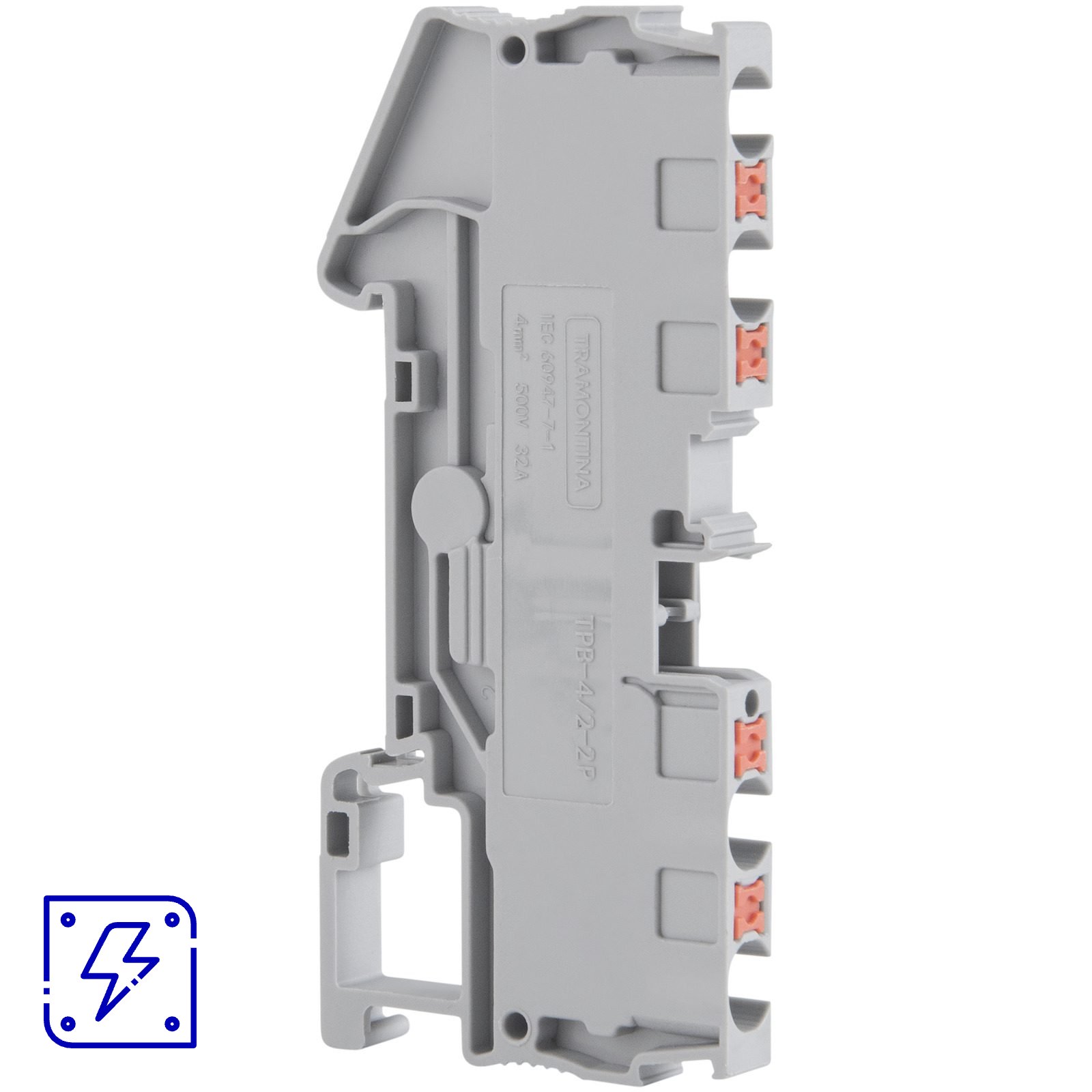 Borne de Conexão Push-In Cinza 4 mm² Duplo Tramontina TPB-4/2-2P 50 UNIDADES EMB.MINIMA