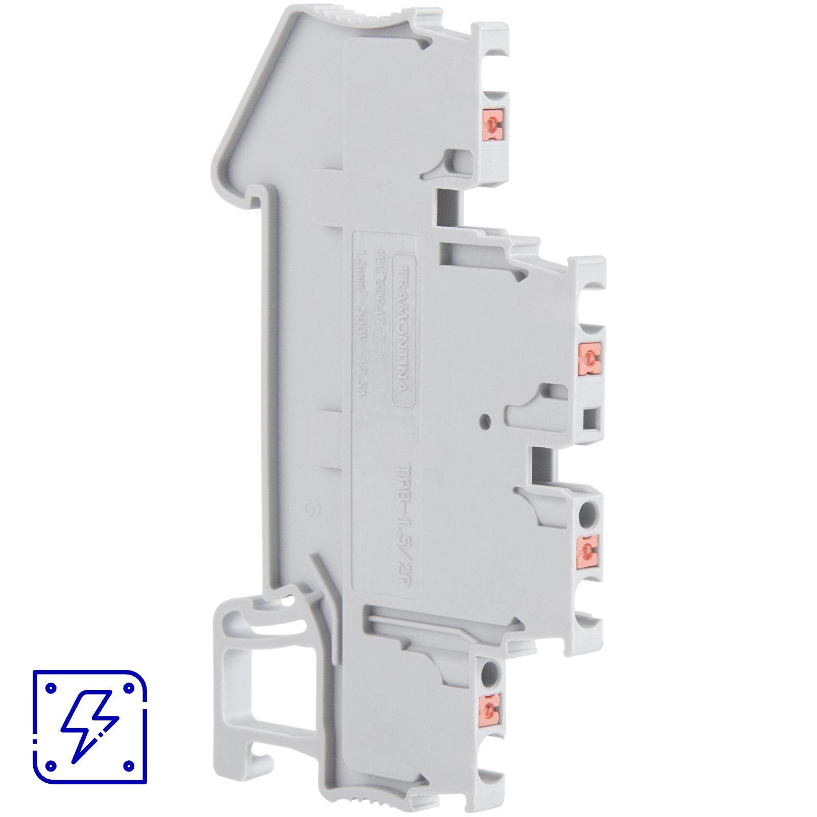 Borne de Conexão Push-In Cinza 1,5 mm² com 2 Conexões Tramontina TPB-1.5/2P 100 UNIDADES EMB.MINIMA