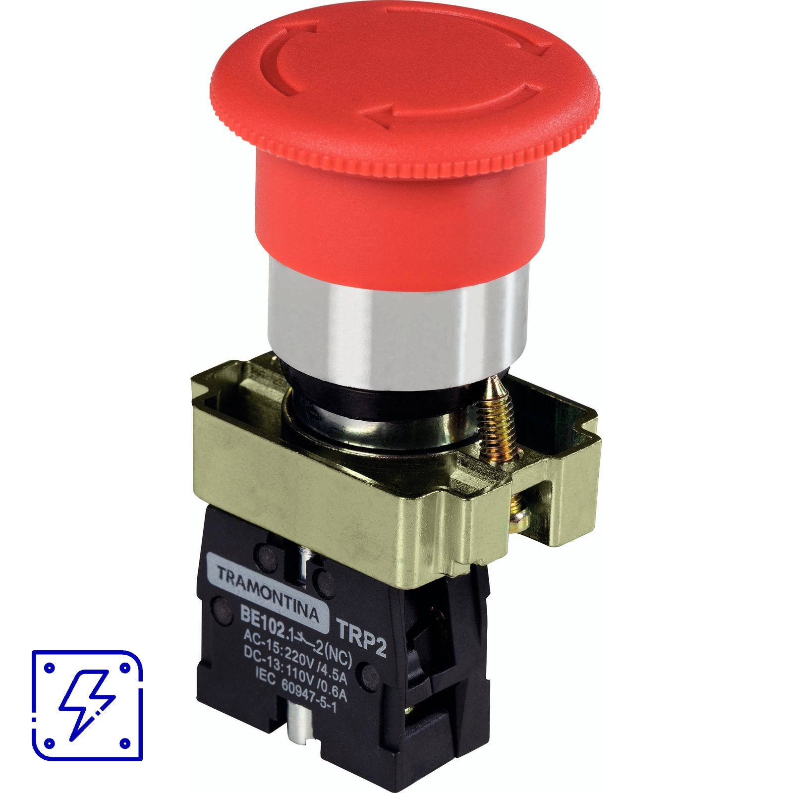 Botão de Emergência Tramontina TRP2-BS542 1NF com Base de Metal 10 UNIDADES EMB.MINIMA
