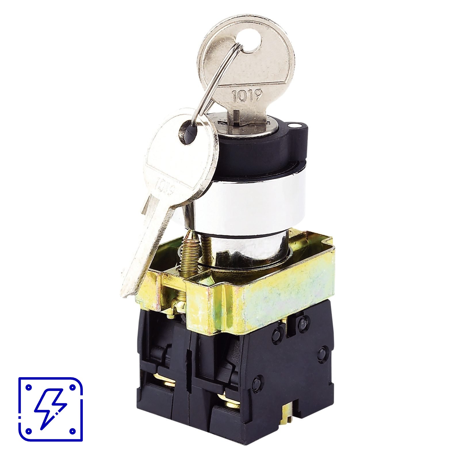 Botão Seletor com Chave Tramontina TRP2-BG21 1NA 2 Posições com Base de Metal 10 UNIDADES EMB.MINIMA