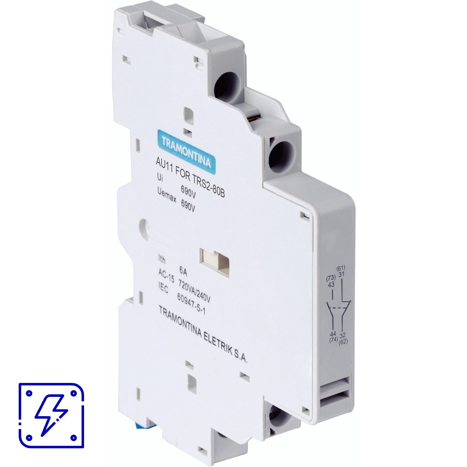 Contato Lateral Tramontina AU11 para Disjuntor Motor TRS2-80B 2 UNIDADES EMB.MINIMA