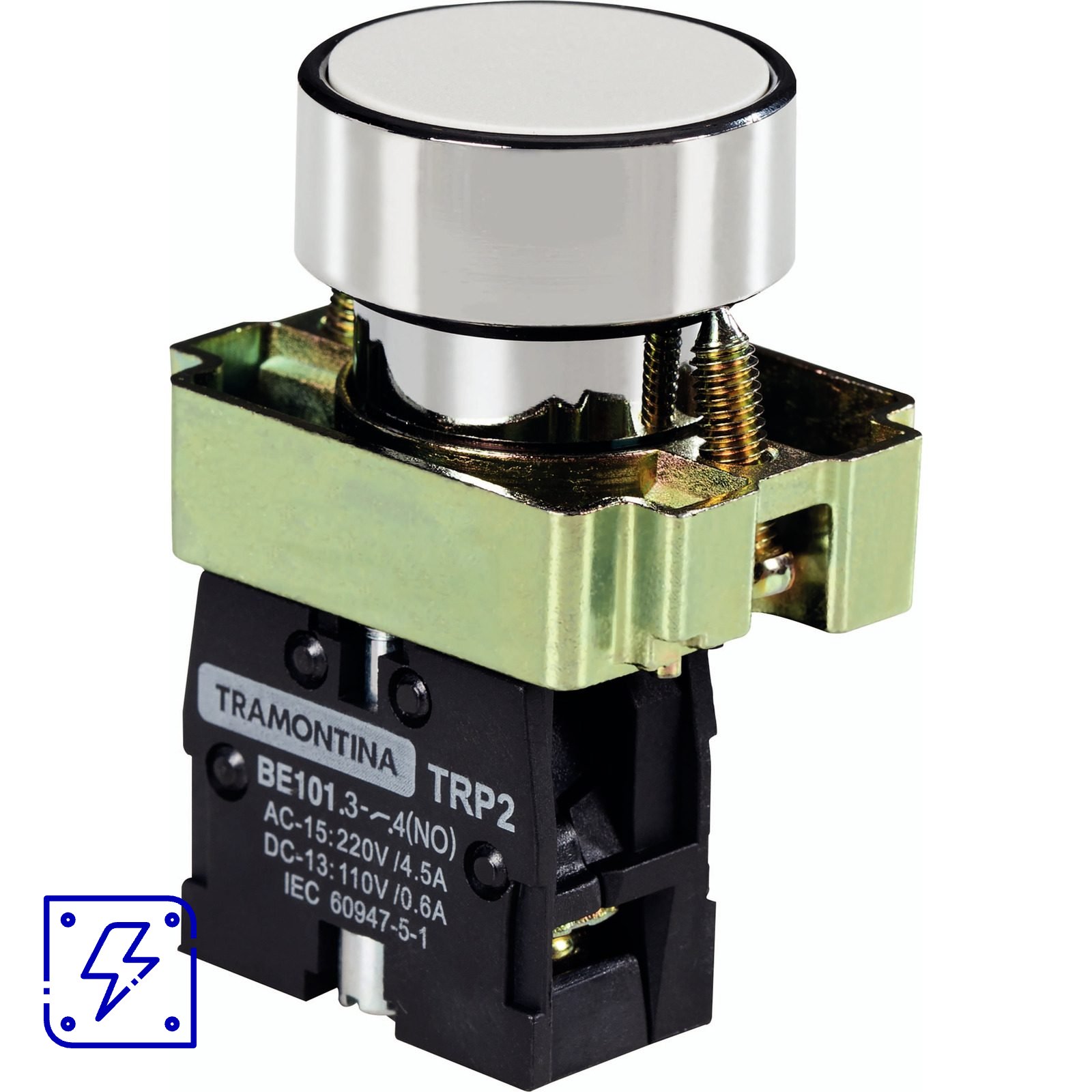Botão de Impulso Tramontina TRP2-BA11 1NA Branco com Base de Metal 10 UNIDADES EMB.MINIMA