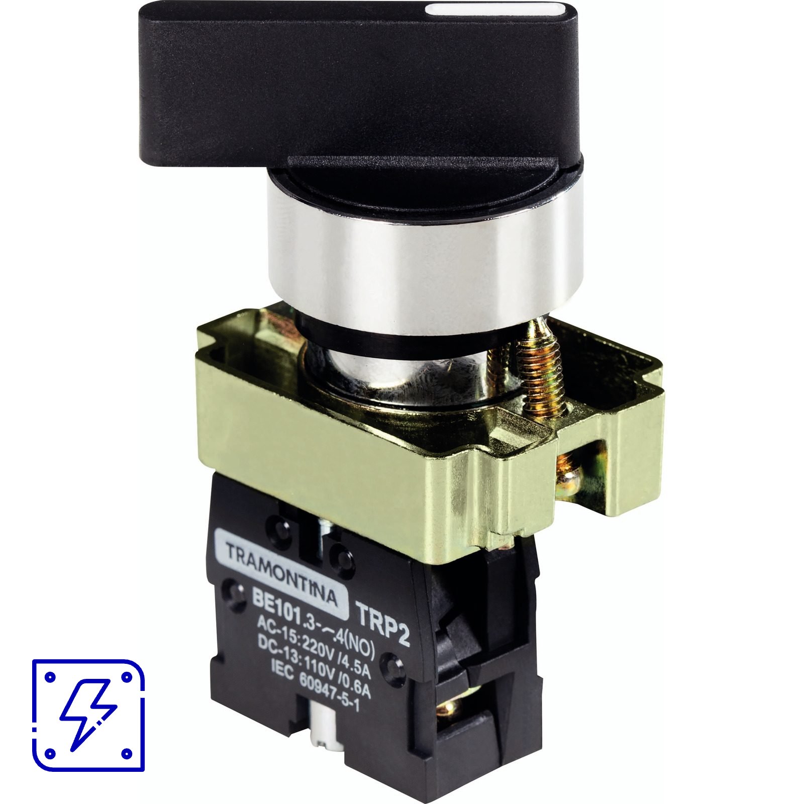 Botão Seletor Tramontina TRP2-BJ21 1NA 2 Posições com Base de Metal 10 UNIDADES EMB.MINIMA