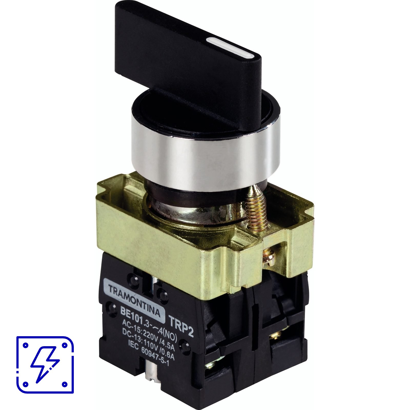 Botão Seletor Tramontina TRP2-BJ33 2NA 3 Posições com Base de Metal 10 UNIDADES EMB.MINIMA