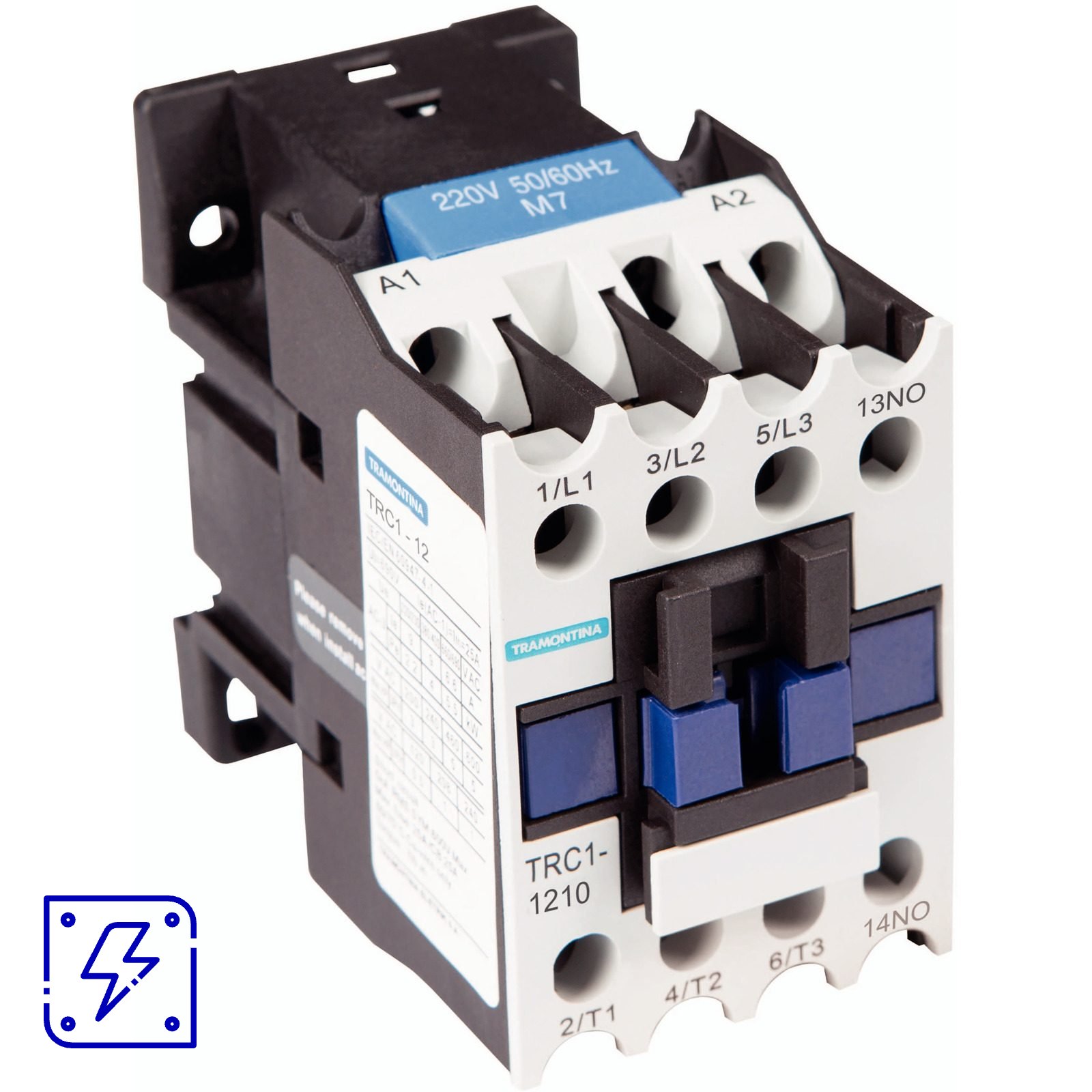 Contator Tripolar Tramontina TRC1-1210 12 A 220 Vca 1NA 1 UNIDADES EMB.MINIMA
