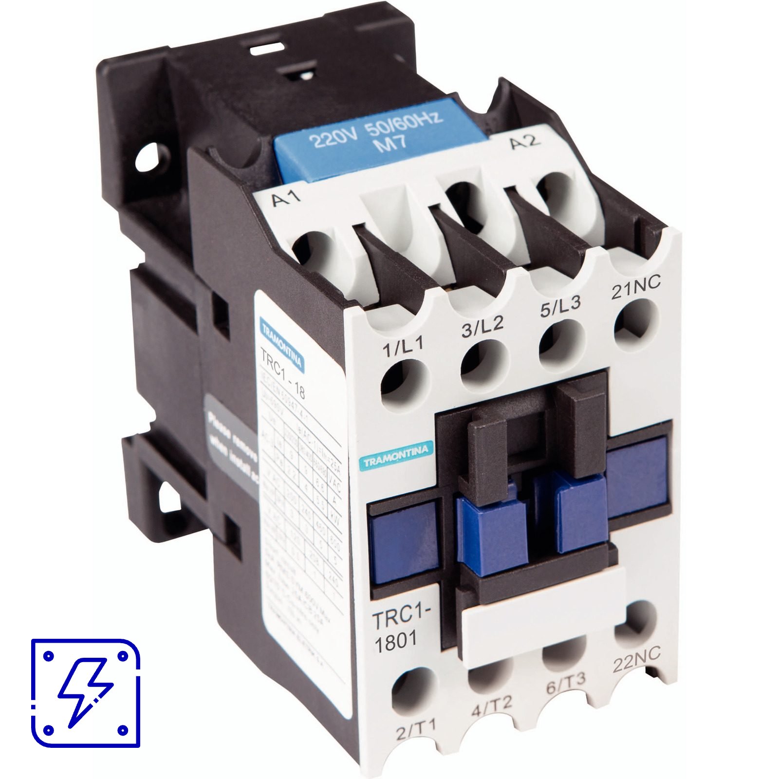 Contator Tripolar Tramontina TRC1-1801 18 A 220 Vca 1NF 1 UNIDADES EMB.MINIMA