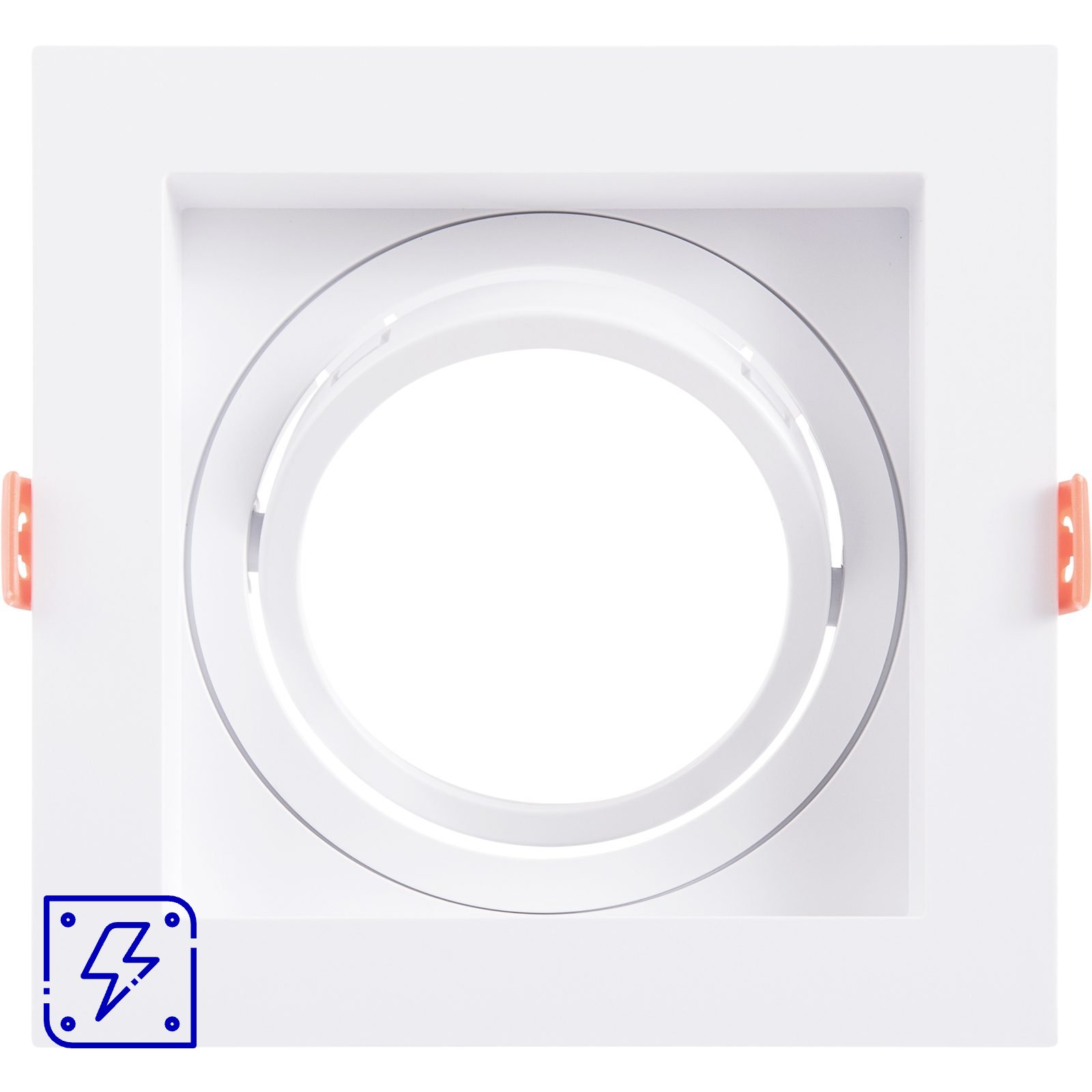 Suporte para lâmpada LED direcional AR70 Tramontina de Embutir Quadrado Recuado 20 UNIDADES EMB.MINIMA