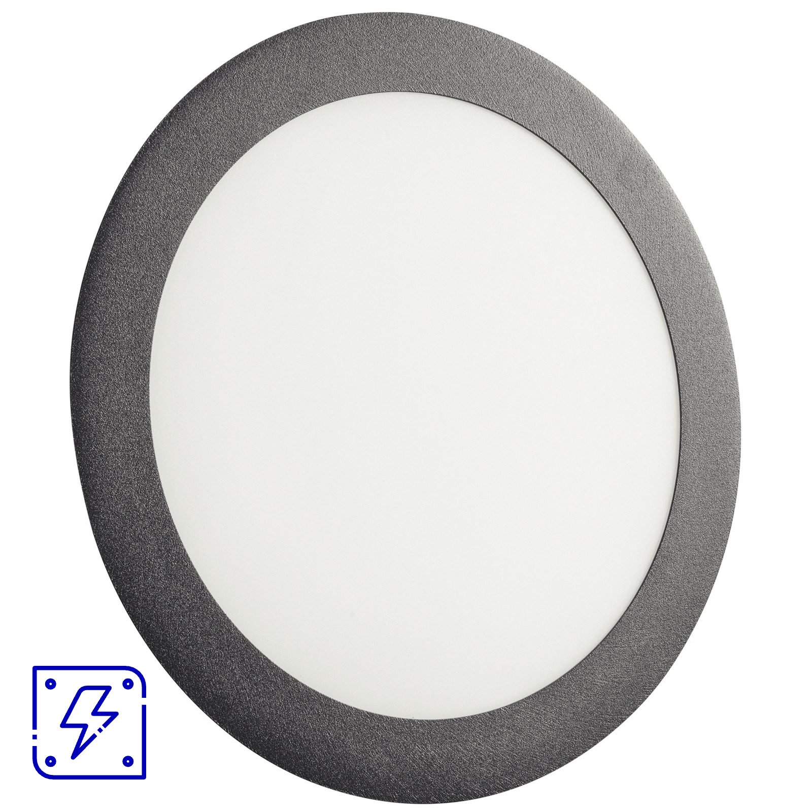 Plafon Fita LED Tramontina Redondo de Embutir Preto 24 W 3000 K 1680 lm Luz Amarela 1 UNIDADES EMB.MINIMA