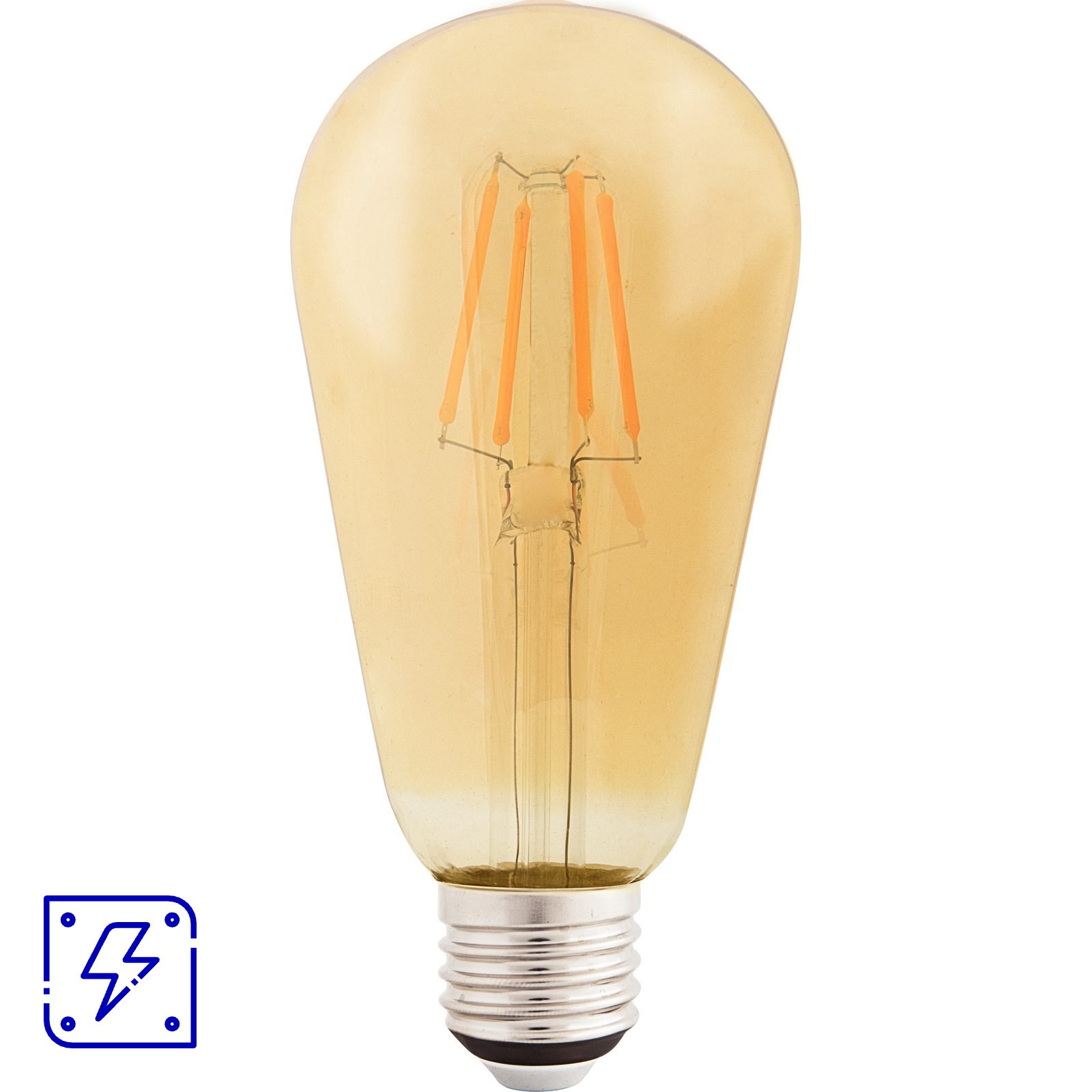 Lâmpada LED de Filamento Tramontina ST64 4 W 2200 K Luz Amarela em Vidro Âmbar 50 UNIDADES EMB.MINIMA