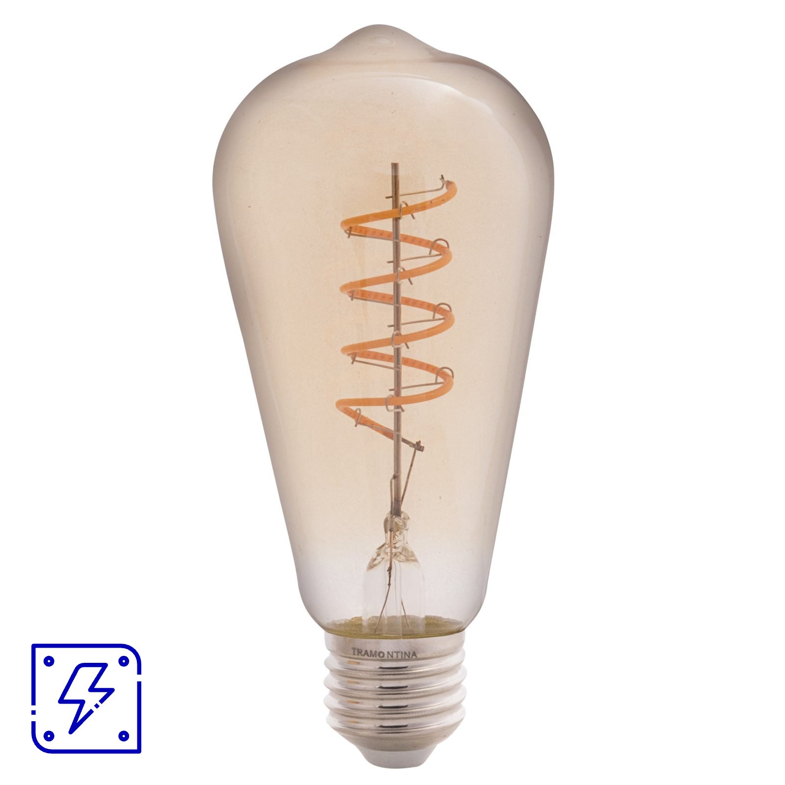 Lâmpada LED de Filamento Espiral Tramontina ST64 4 W 2200 K Luz Amarela Âmbar 20 UNIDADES EMB.MINIMA