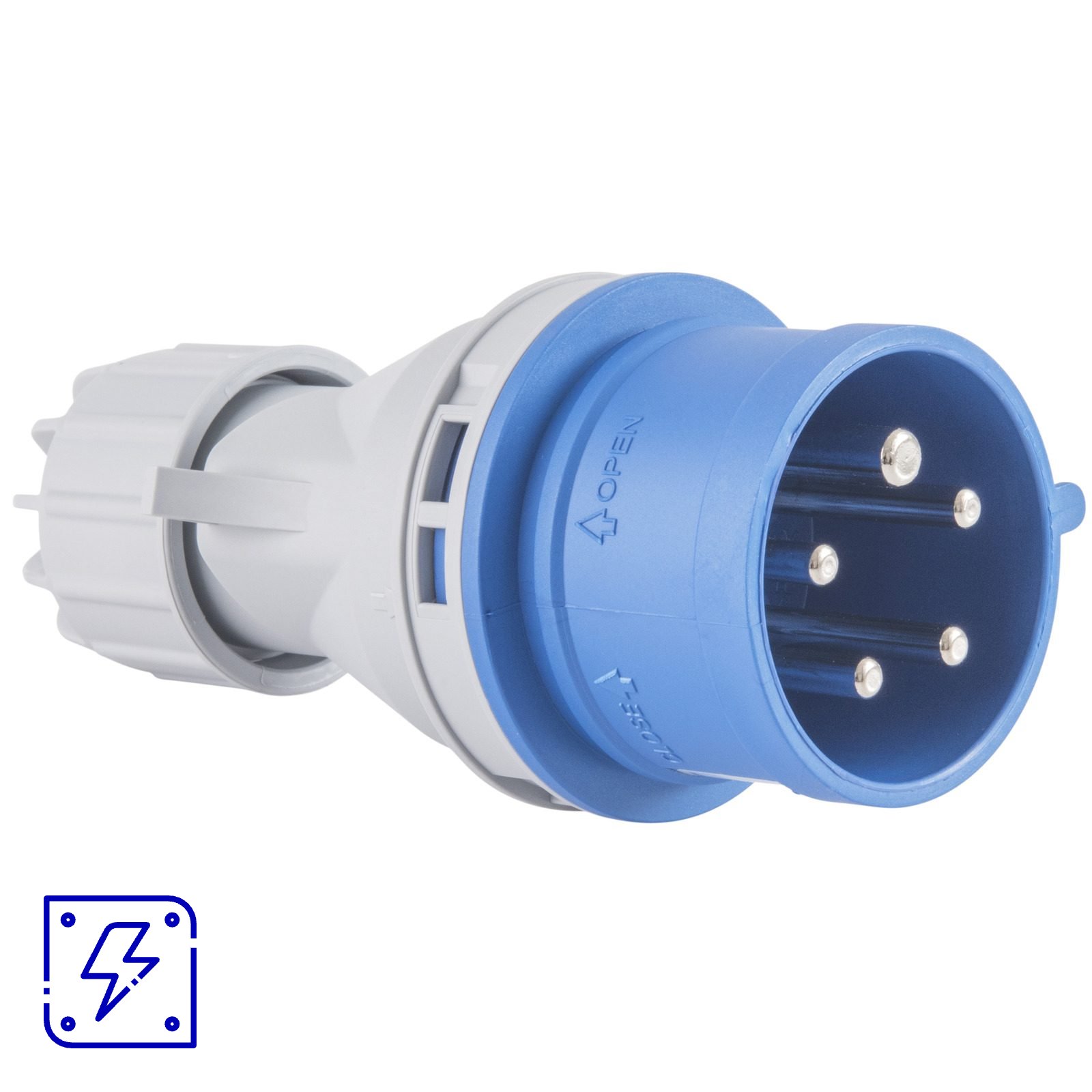 Plugue Móvel Industrial 3P+N+T Tramontina 16 A 220-250 V 9 H IP44 10 UNIDADES EMB.MINIMA