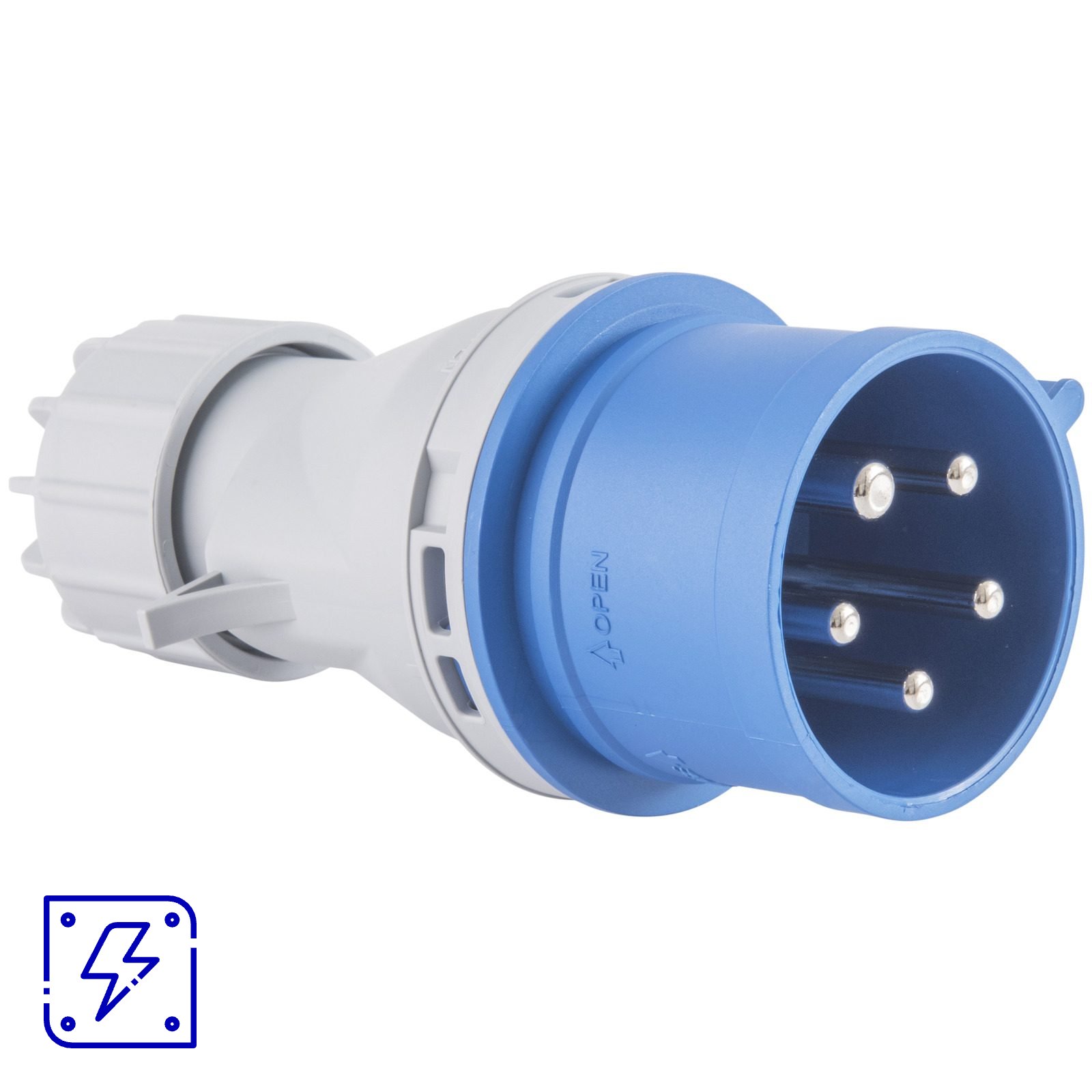 Plugue Móvel Industrial 3P+N+T Tramontina 32 A 220-250 V 9 H IP44 10 UNIDADES EMB.MINIMA