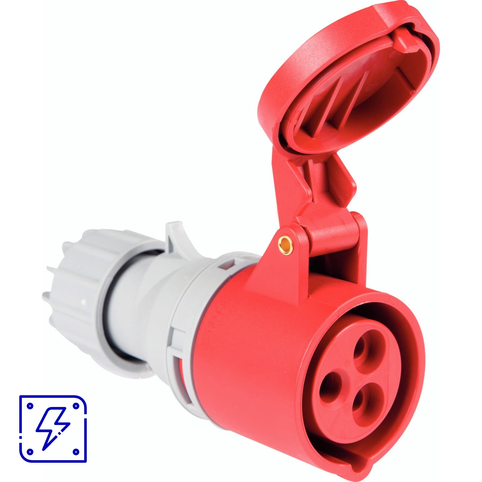 Tomada de Acoplamento Industrial 2P+T 32 A 380-415 Vca 9 H Tramontina 10 UNIDADES EMB.MINIMA