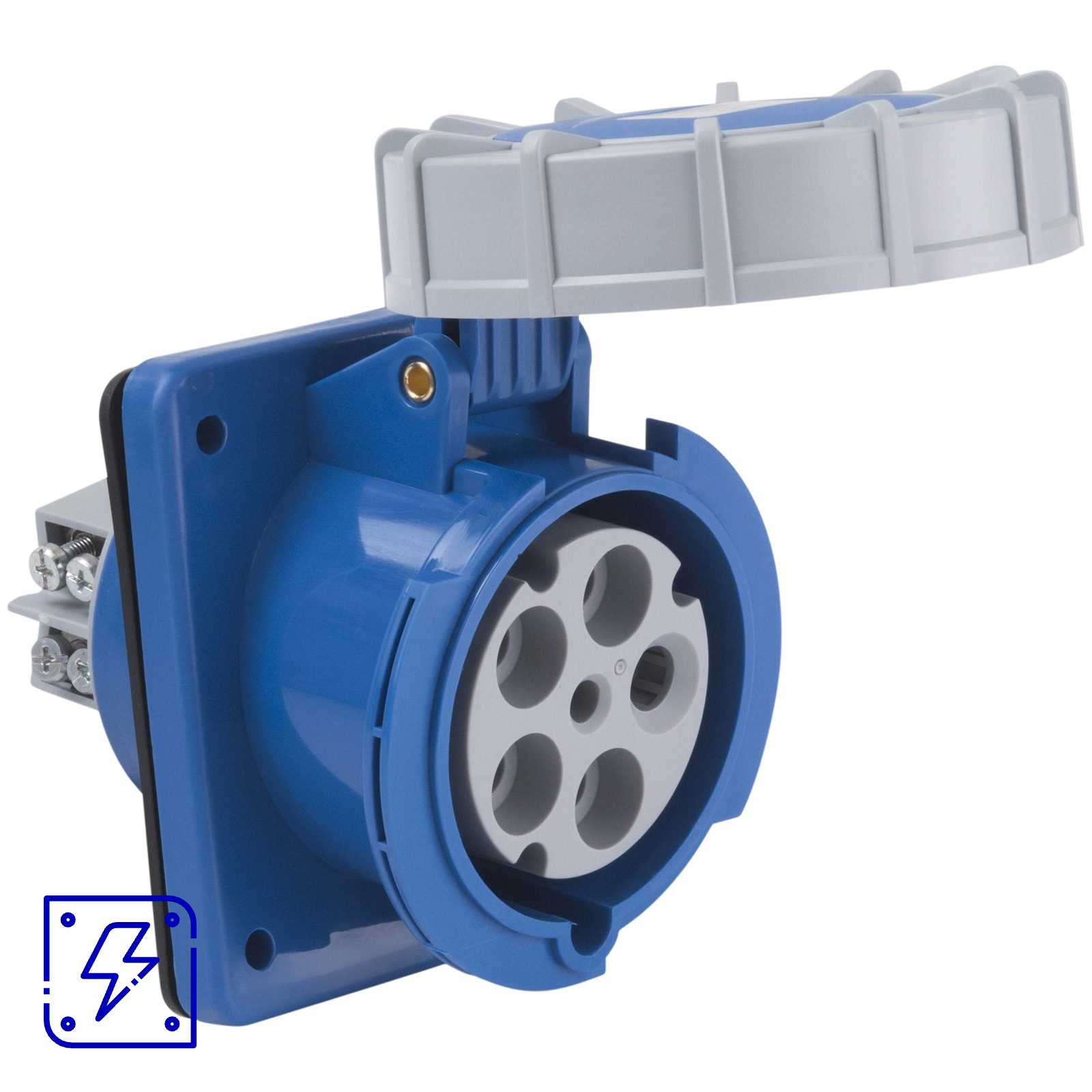 Tomada de Embutir Tramontina 3P+N+T 63 A 220-250 V 09h IP67 20 UNIDADES EMB.MINIMA