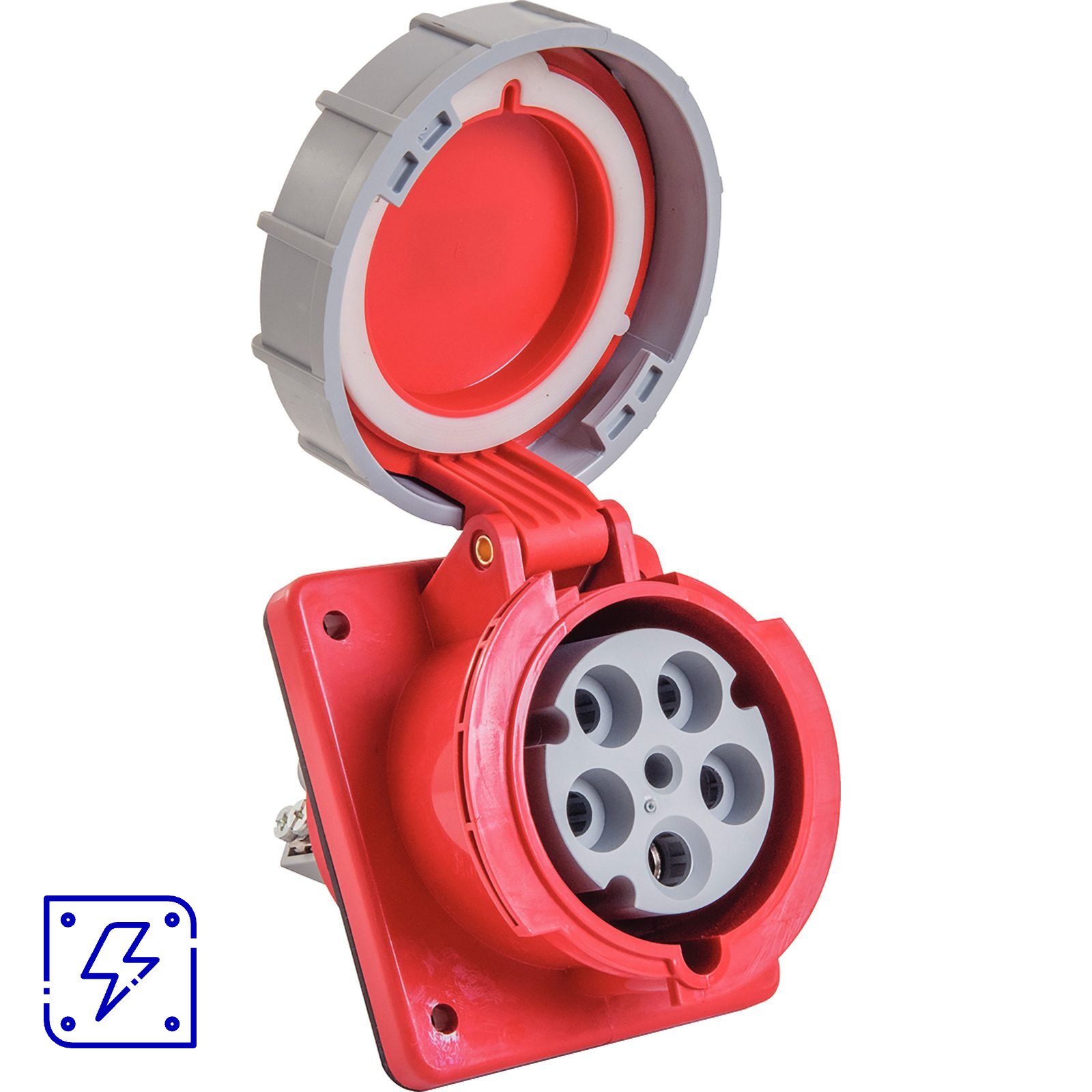 Tomada de Embutir Industrial 3P+N+T 63 A 380-415 Vca 6 H Tramontina 2 UNIDADES EMB.MINIMA
