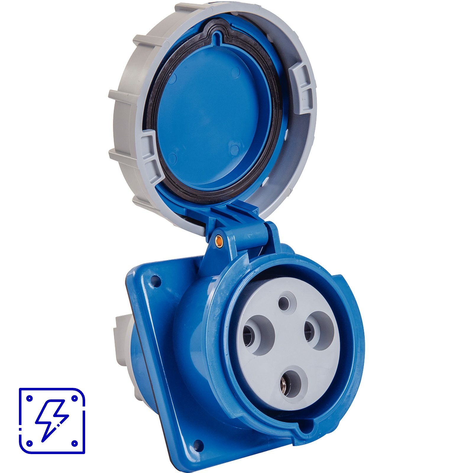 Tomada de Embutir Industrial 2P+T 125 A 220-250 Vca 6 H Tramontina 2 UNIDADES EMB.MINIMA