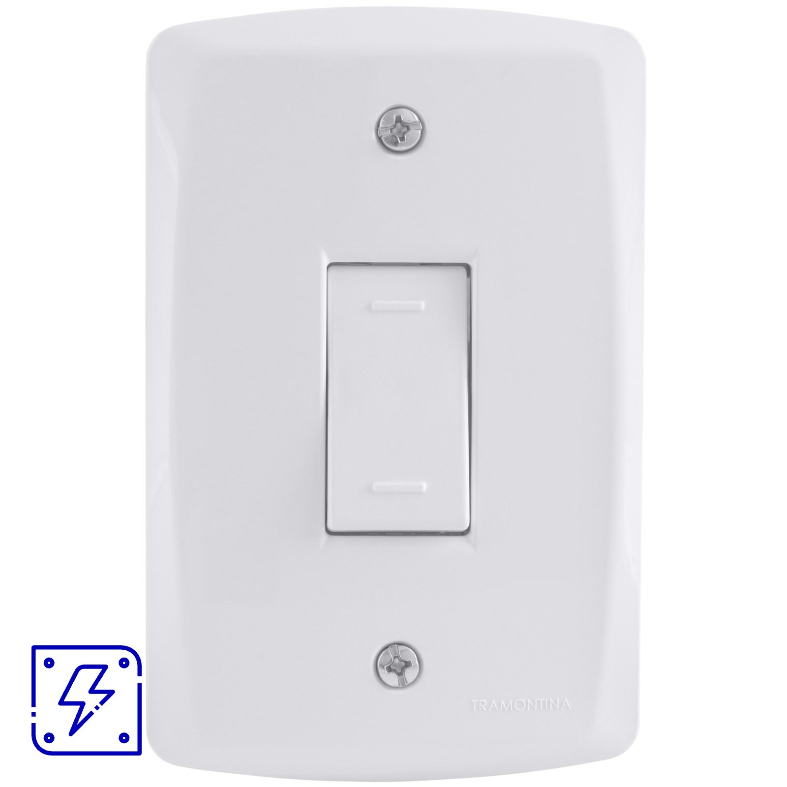 Conjunto 4x2 com 1 Interruptor Paralelo 10 A 250 V Tramontina Lux2 Branco 10 UNIDADES EMB.MINIMA