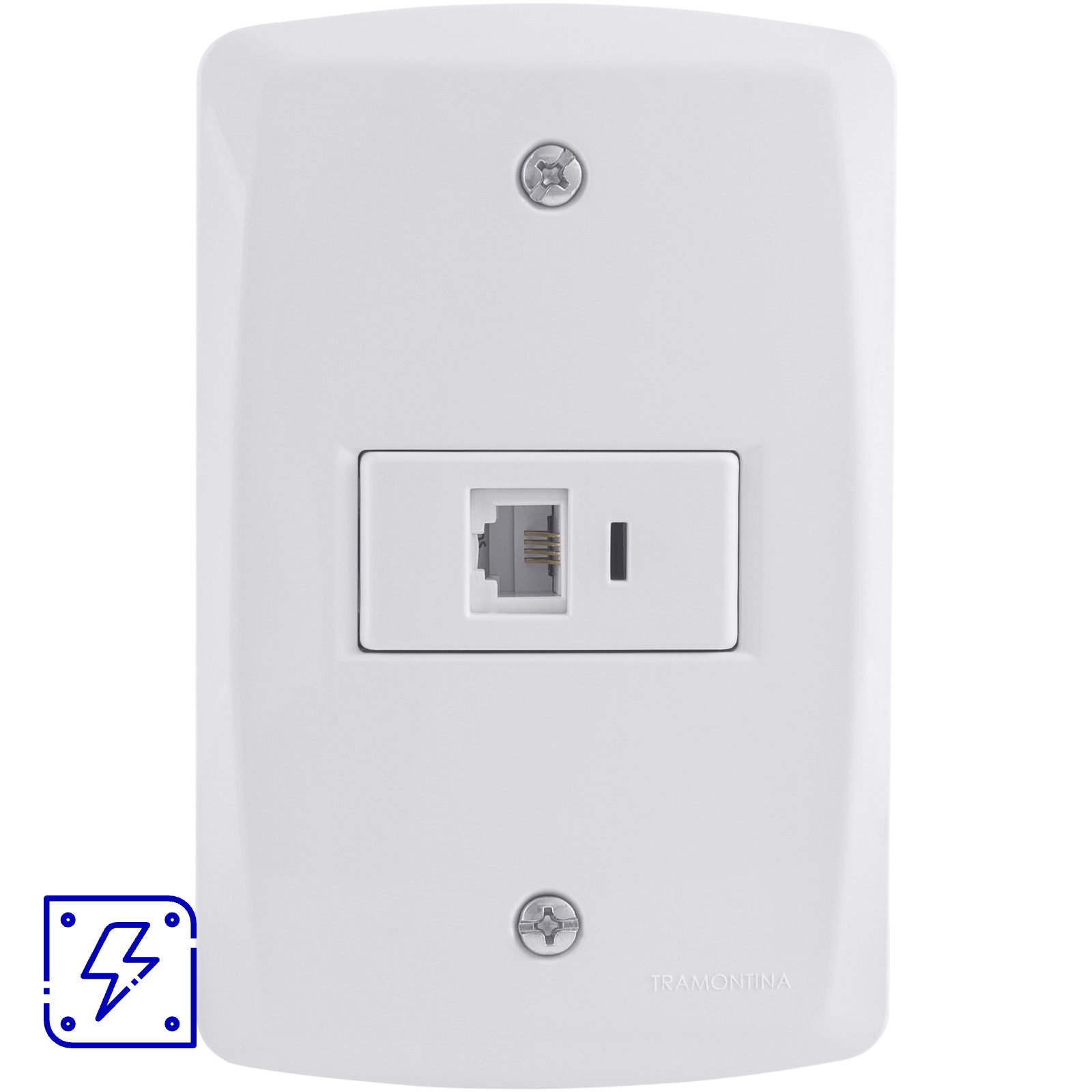Conjunto 4x2 com 1 Tomada Telefone RJ11 Tramontina Lux2 Branco 10 UNIDADES EMB.MINIMA