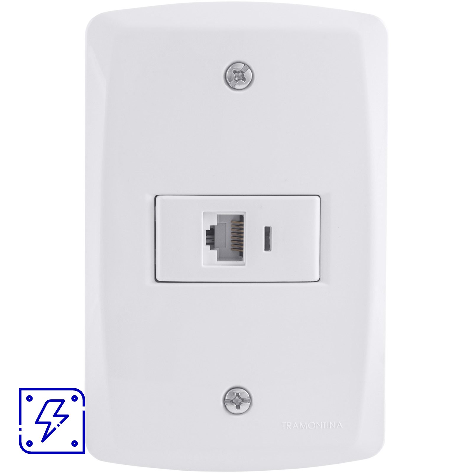 Conjunto 4x2 com 1 Tomada RJ45 cat. 6 Tramontina Lux2 Branco 10 UNIDADES EMB.MINIMA