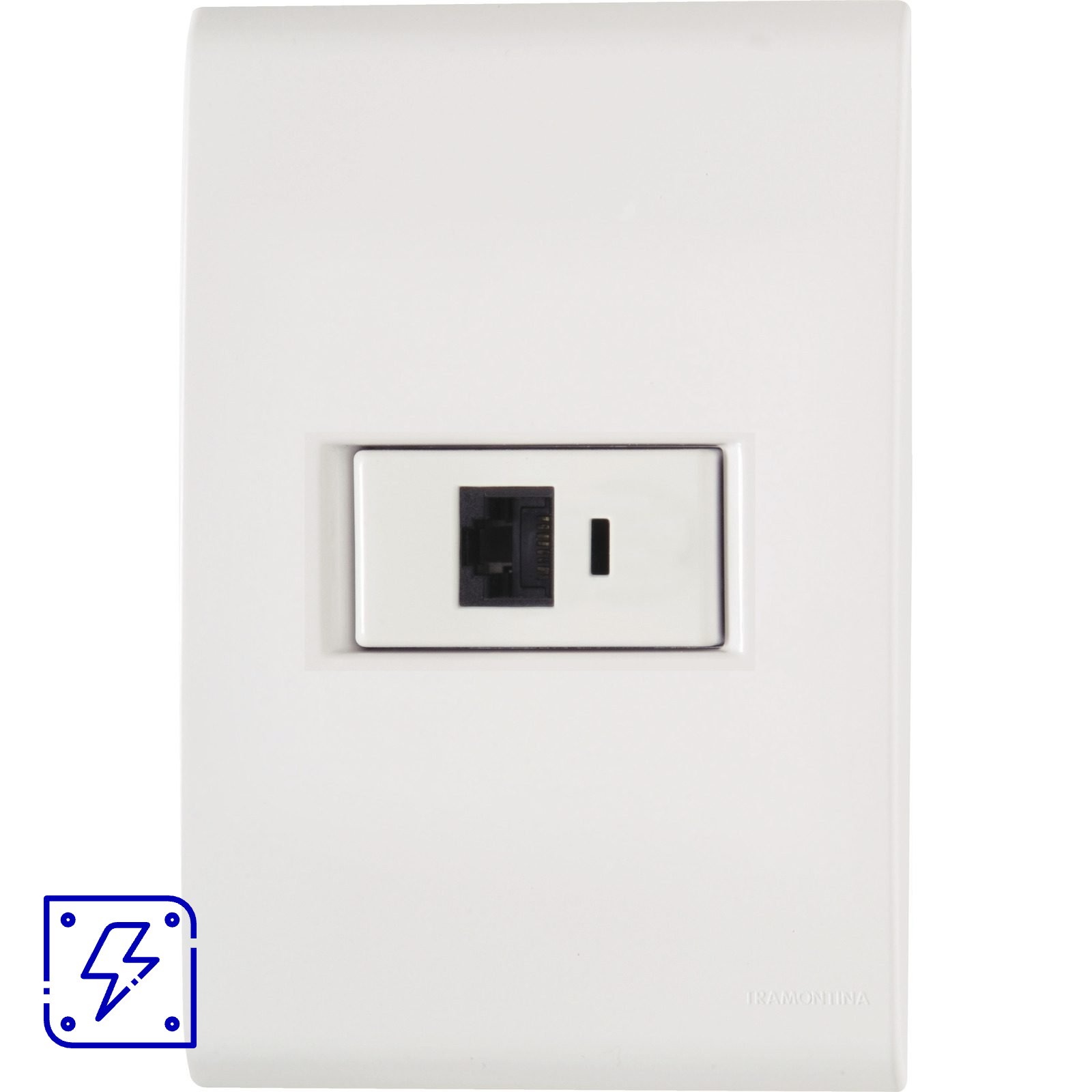 Conjunto 4x2 com 1 Tomada Telefone RJ11 Tramontina Liz Branco 10 UNIDADES EMB.MINIMA