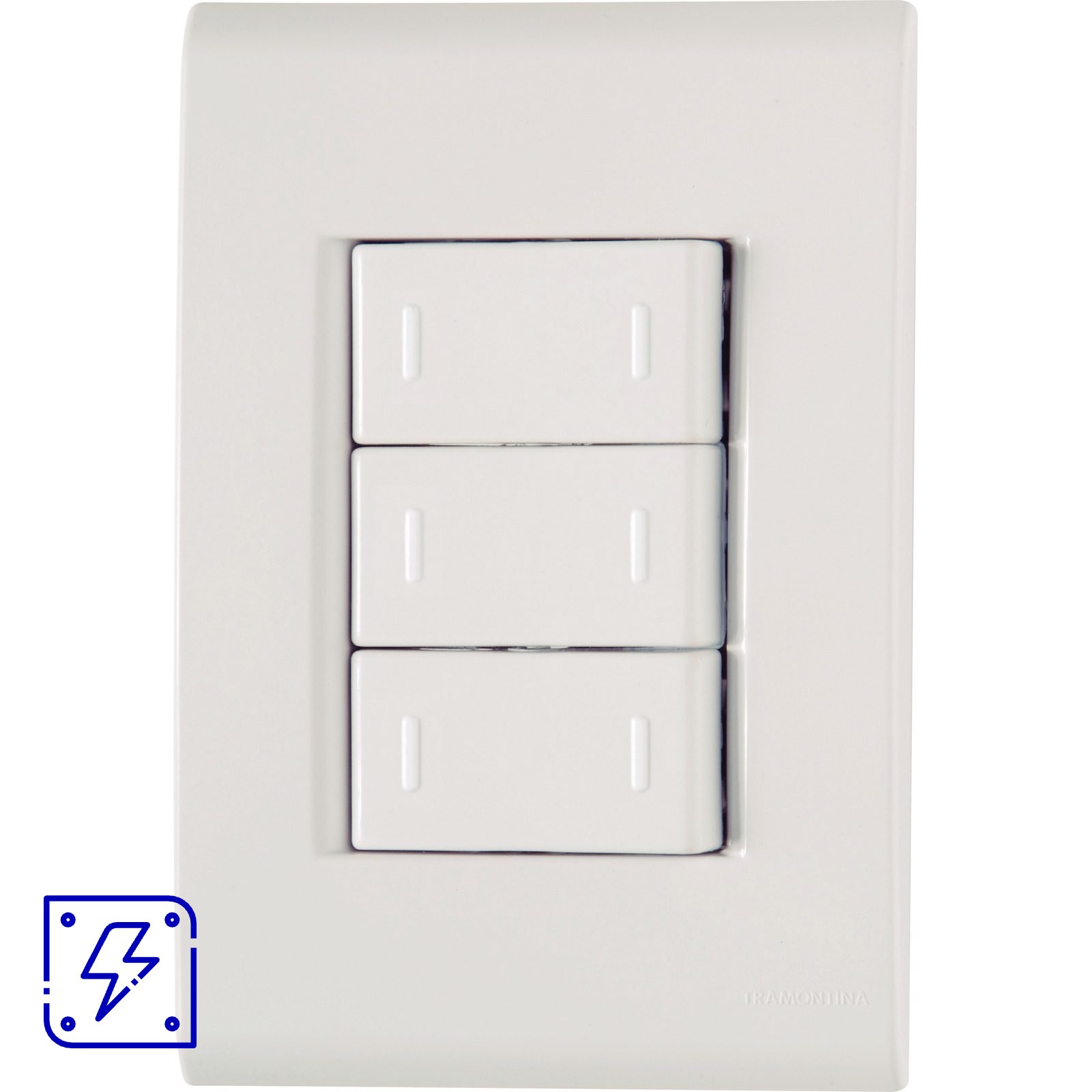 Conjunto 4x2 com 3 Interruptores Paralelos Tramontina Liz 10 A 250 V Branco 10 UNIDADES EMB.MINIMA