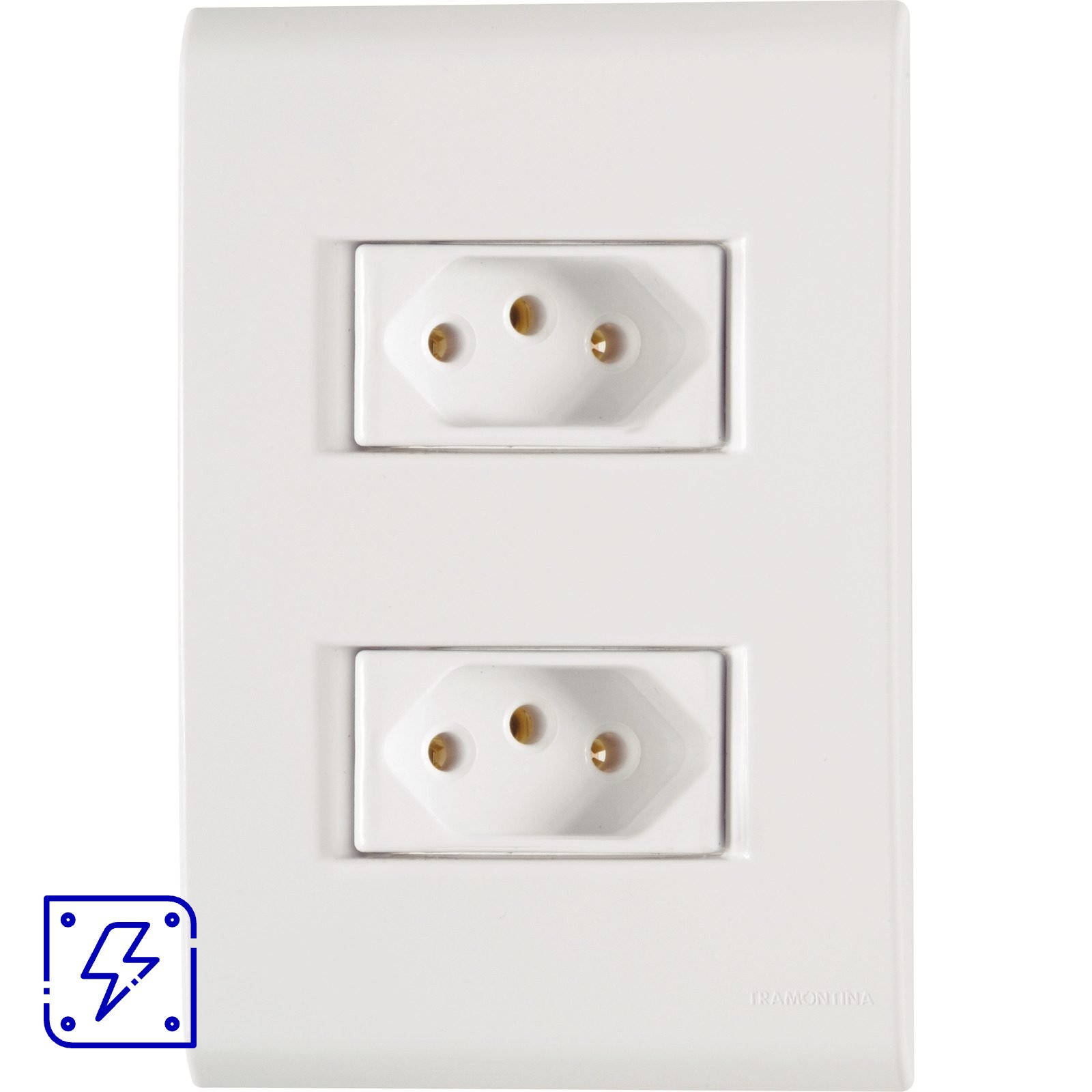 Conjunto 4x2 com 2 Tomadas 2P+T Tramontina 10 A 250 V Liz Branco 120 unidades 120 UNIDADES EMB.MINIMA