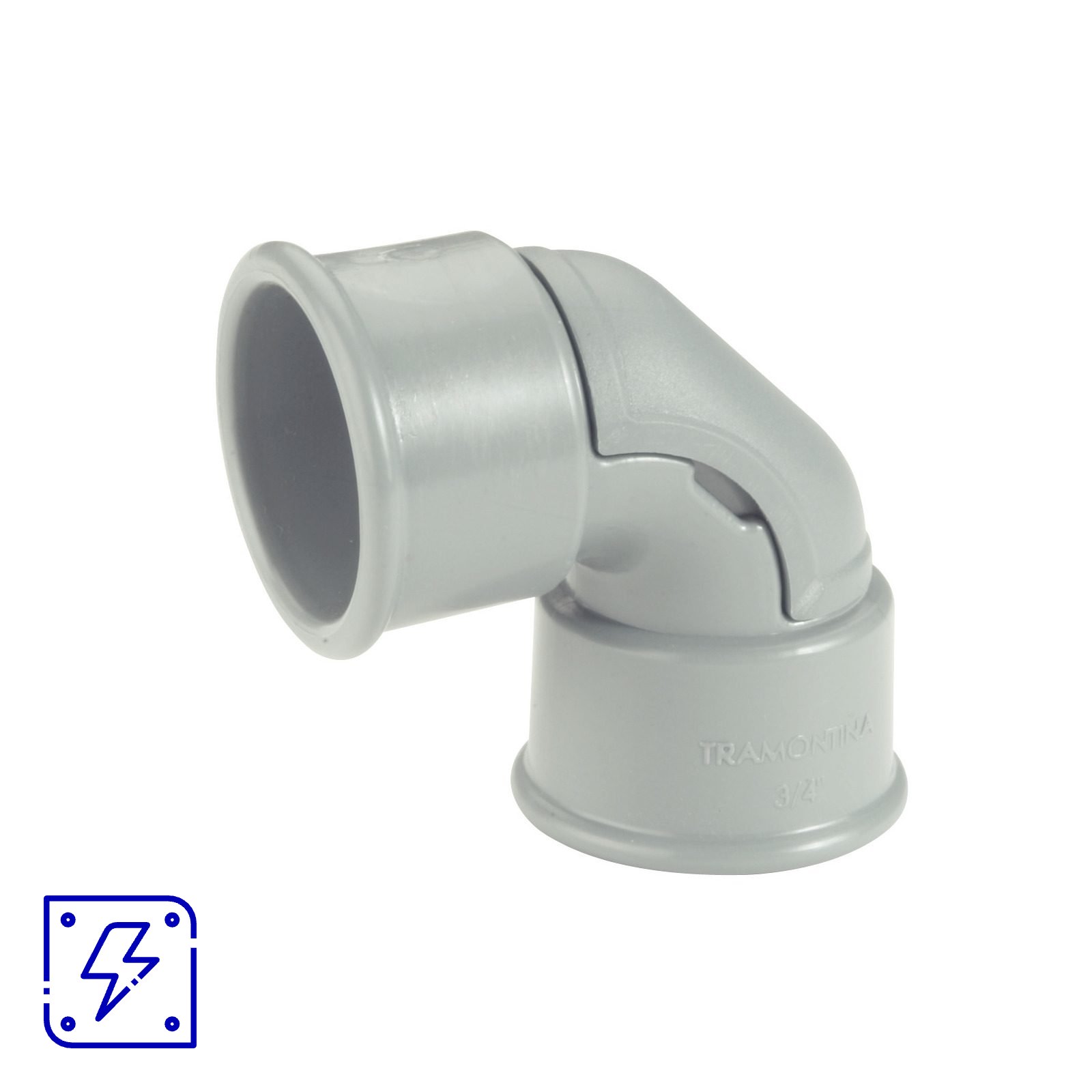 Cotovelo 90° com Janela para Inspeção 3/4" Tramontina Cinza 50 UNIDADES EMB.MINIMA