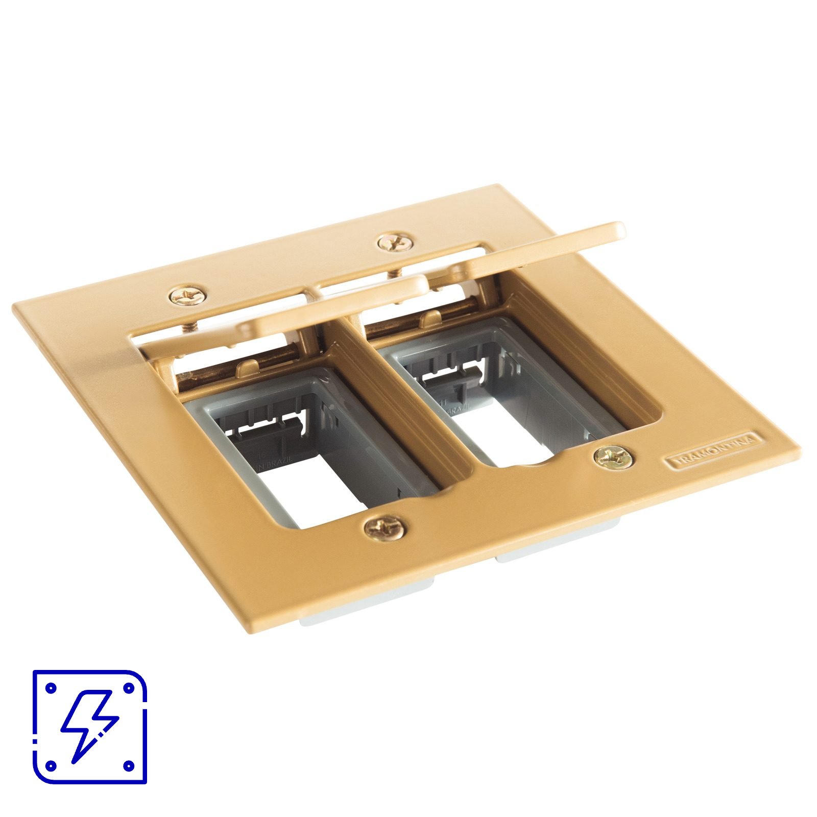 Tampa 2 Postos 4x4 para Piso Tramontina Modular Dourada 12 UNIDADES EMB.MINIMA