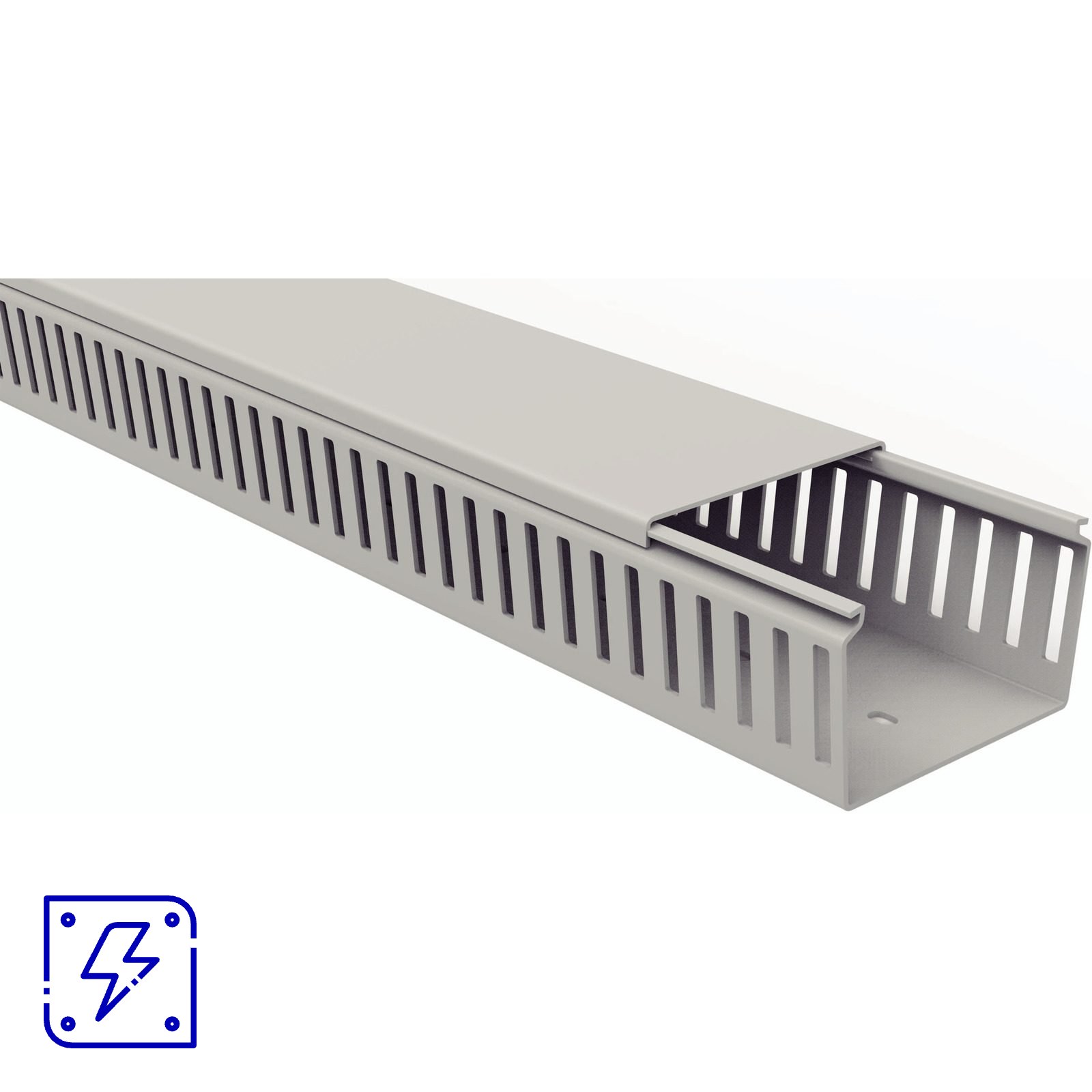 Canaleta para Painel Tramontina Semiaberta Cinza 80x50x2000 mm 4 UNIDADES EMB.MINIMA