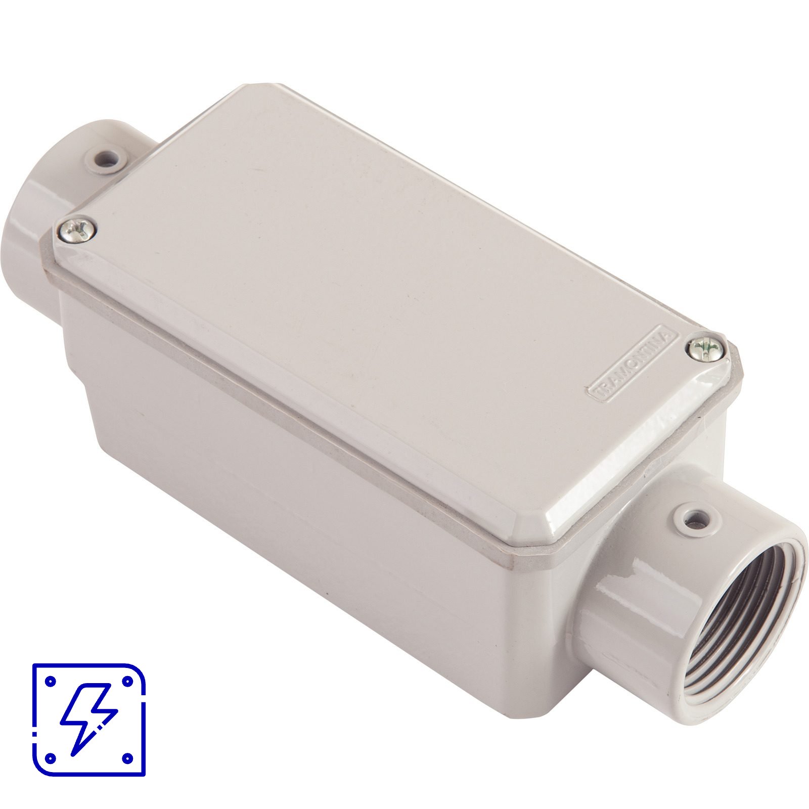 Condulete Fixo 1.1/2" Tipo C Tramontina com Rosca NPT com Tampa e com Pintura Eletrostática 6 UNIDADES EMB.MINIMA