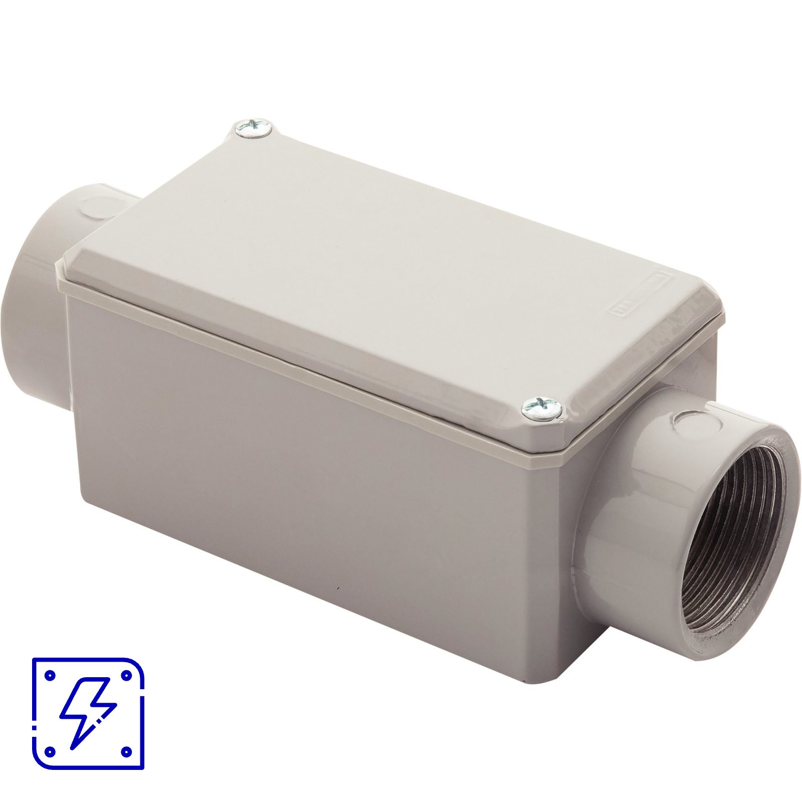 Condulete Fixo 1.1/2" Tipo C Tramontina com Tampa com Rosca BSP e com Pintura Eletrostática 6 UNIDADES EMB.MINIMA
