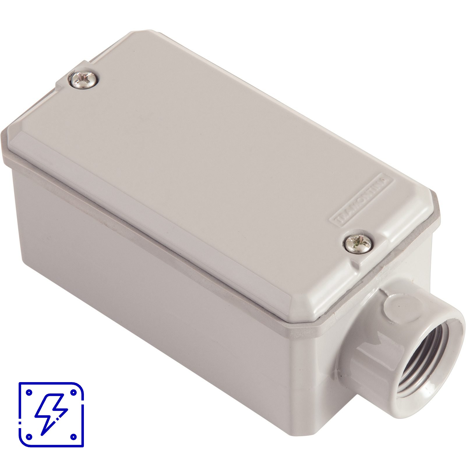 Condulete Fixo Tramontina Tipo E Rosca NPT 1/2" Com Tampa Com Pintura Cinza 12 UNIDADES EMB.MINIMA