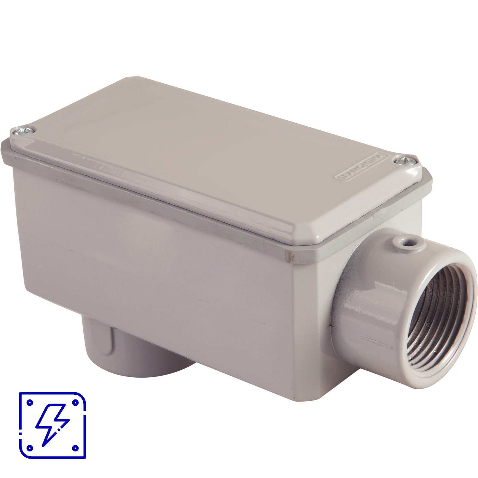 Condulete Fixo Tramontina Tipo LB Rosca NPT 1.1/4" Com Tampa Com Pintura Cinza 6 UNIDADES EMB.MINIMA
