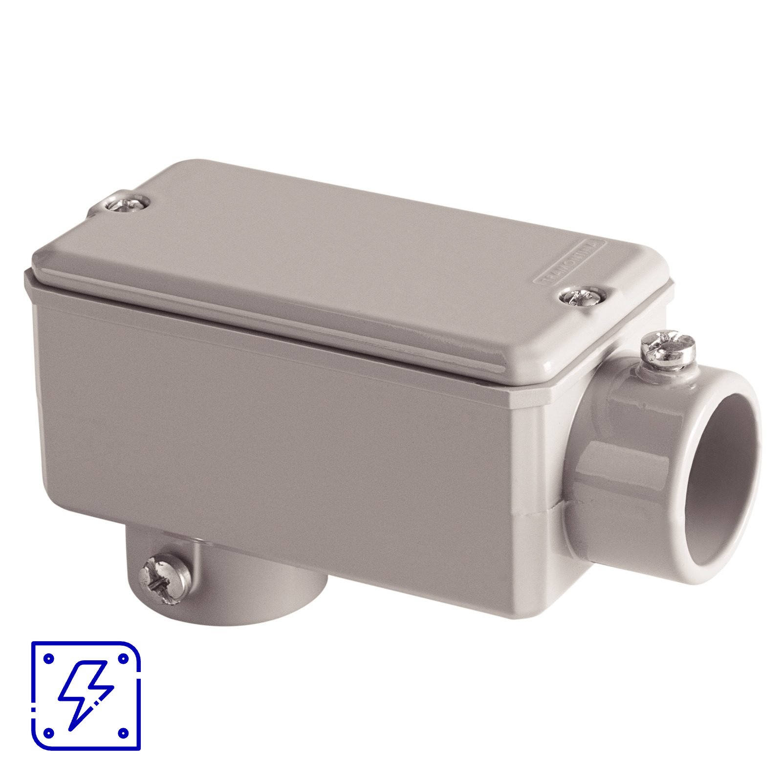 Condulete Fixo 3/4" Tramontina Tipo LB com Tampa e com Pintura Eletrostática sem Rosca 12 UNIDADES EMB.MINIMA