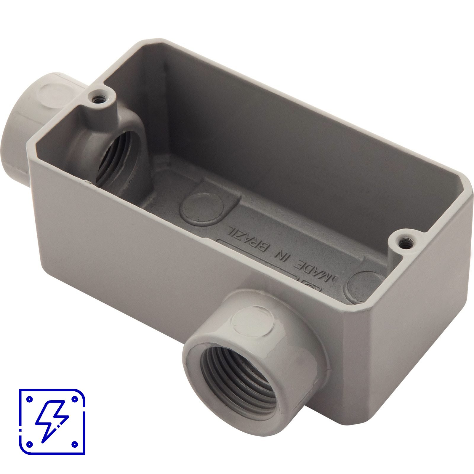 Condulete Fixo 1/2" Tipo LL Tramontina sem Tampa com Rosca com Pintura Eletrostática a Pó 12 UNIDADES EMB.MINIMA