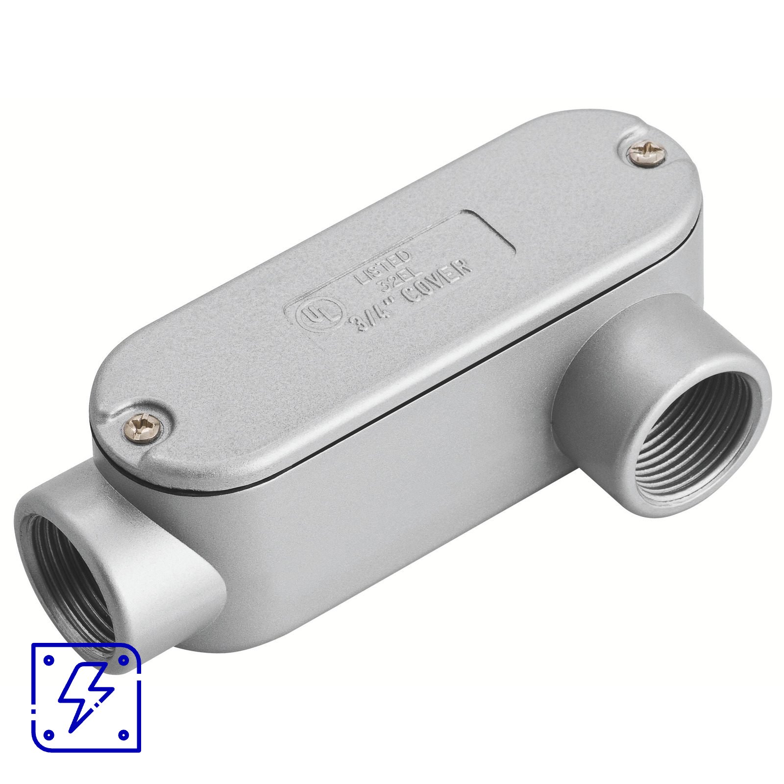 Condulete Fixo Ovalado 1.1/2" Tipo LL Tramontina com Rosca e Tampa com Pintura Eletrostática a Pó 6 UNIDADES EMB.MINIMA