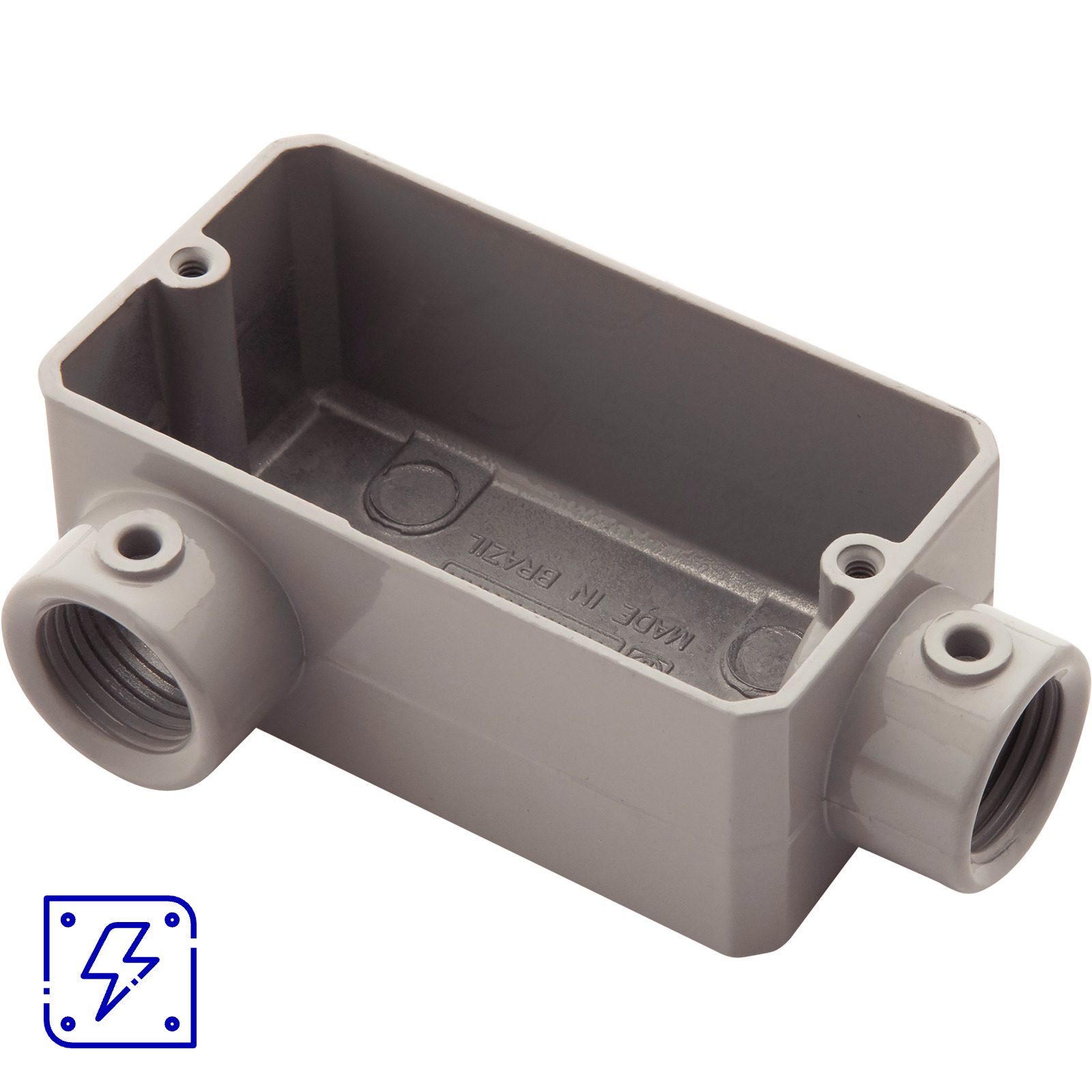 Condulete Fixo 1/2" Tipo LR Tramontina sem Tampa com Rosca e com Pintura Eletrostática a Pó 12 UNIDADES EMB.MINIMA