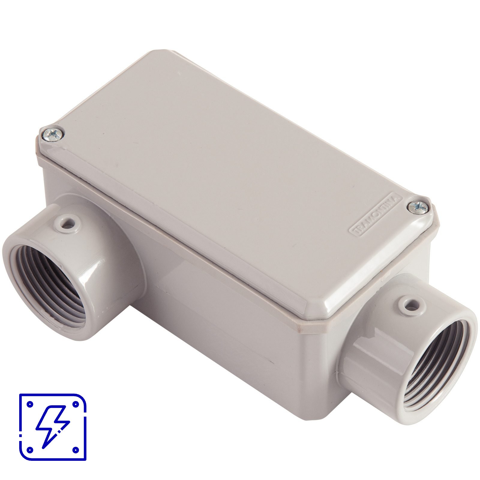 Condulete Fixo 1" Tipo LR Tramontina com Tampa com Rosca NPT e com Pintura Eletrostática a Pó 12 UNIDADES EMB.MINIMA