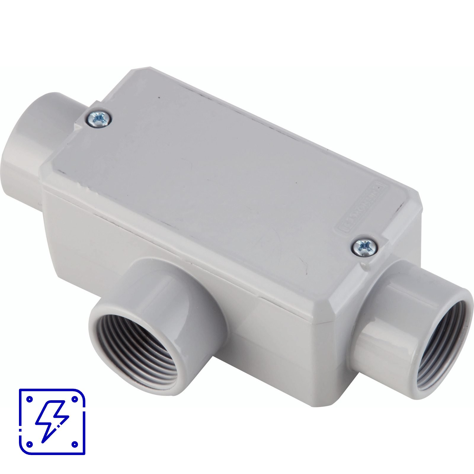 Condulete Fixo 2" Tipo T Tramontina com Tampa com Rosca NPT e com Pintura Eletrostárica a Pó 4 UNIDADES EMB.MINIMA