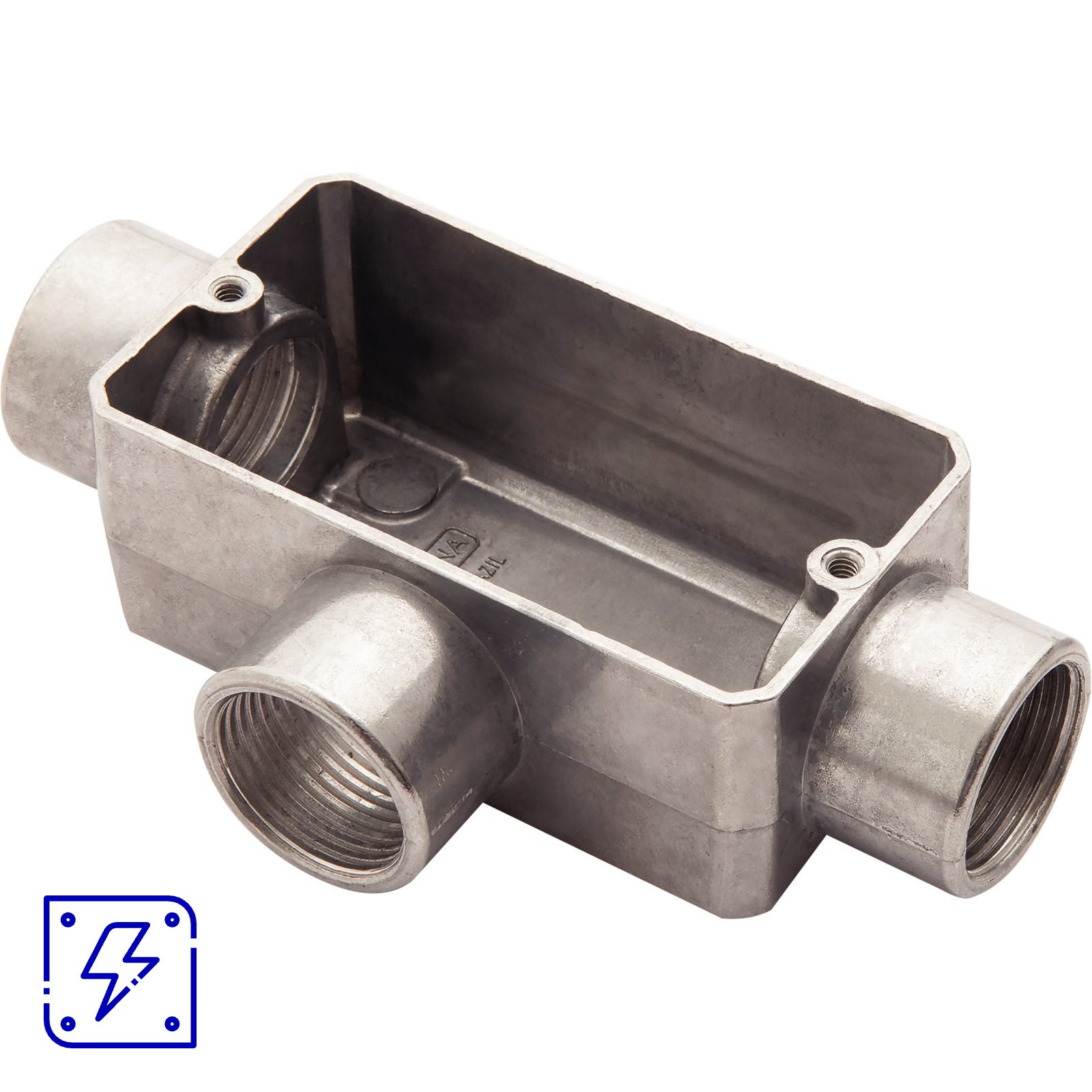 Condulete Tipo T 1/2" Fixo Tramontina sem Tampa com Rosca BSP e sem Pintura 12 UNIDADES EMB.MINIMA