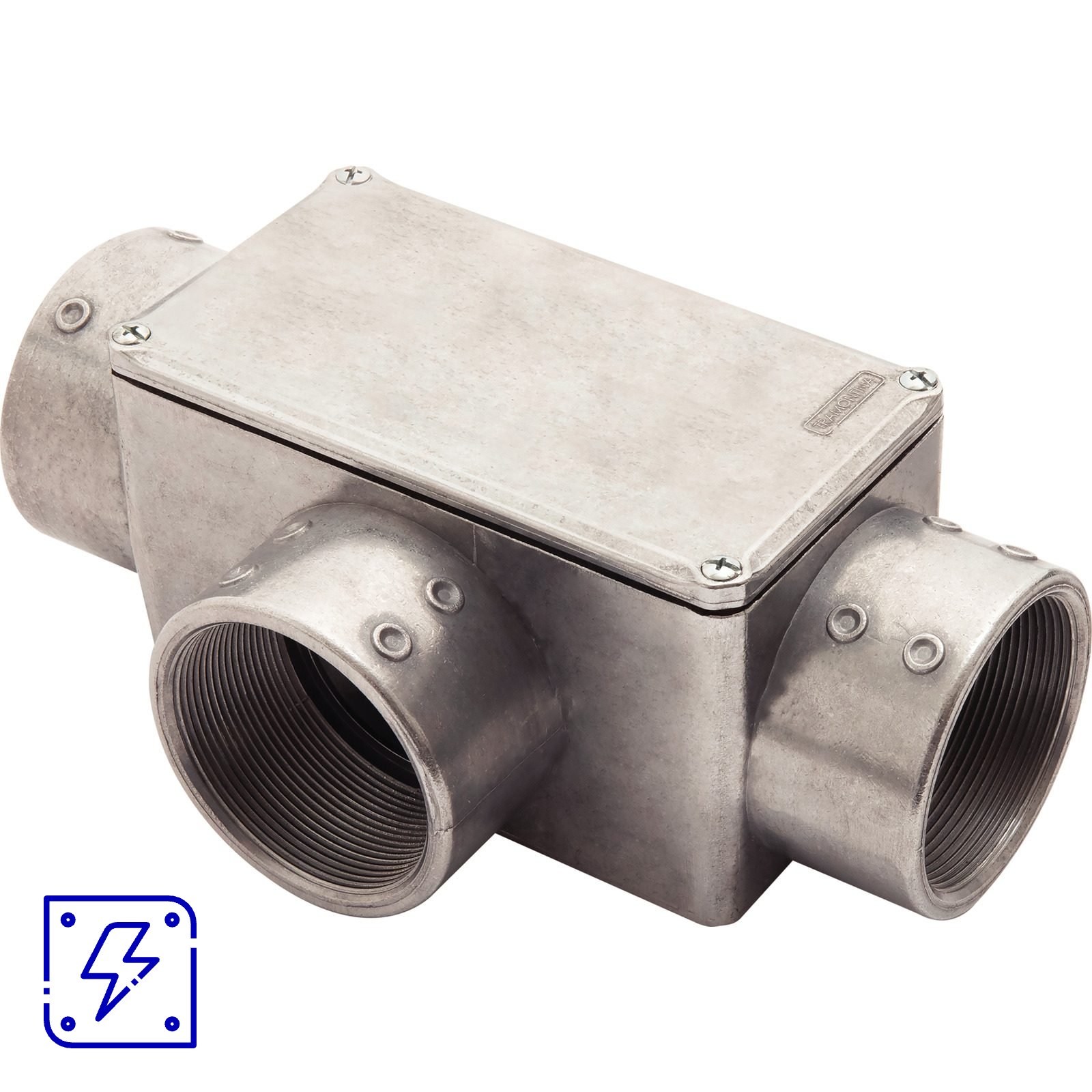 Condulete Tipo T 3" Fixo Tramontina com Tampa com Rosca BSP e sem Pintura 1 UNIDADES EMB.MINIMA