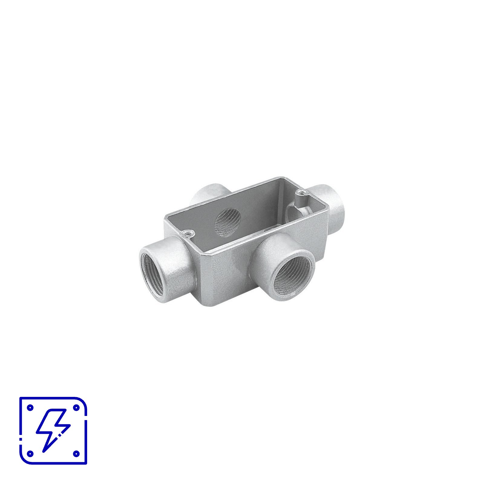 Condulete Fixo Tramontina Tipo X Rosca BSP 1" Com Tampa Com Pintura Cinza 6 UNIDADES EMB.MINIMA