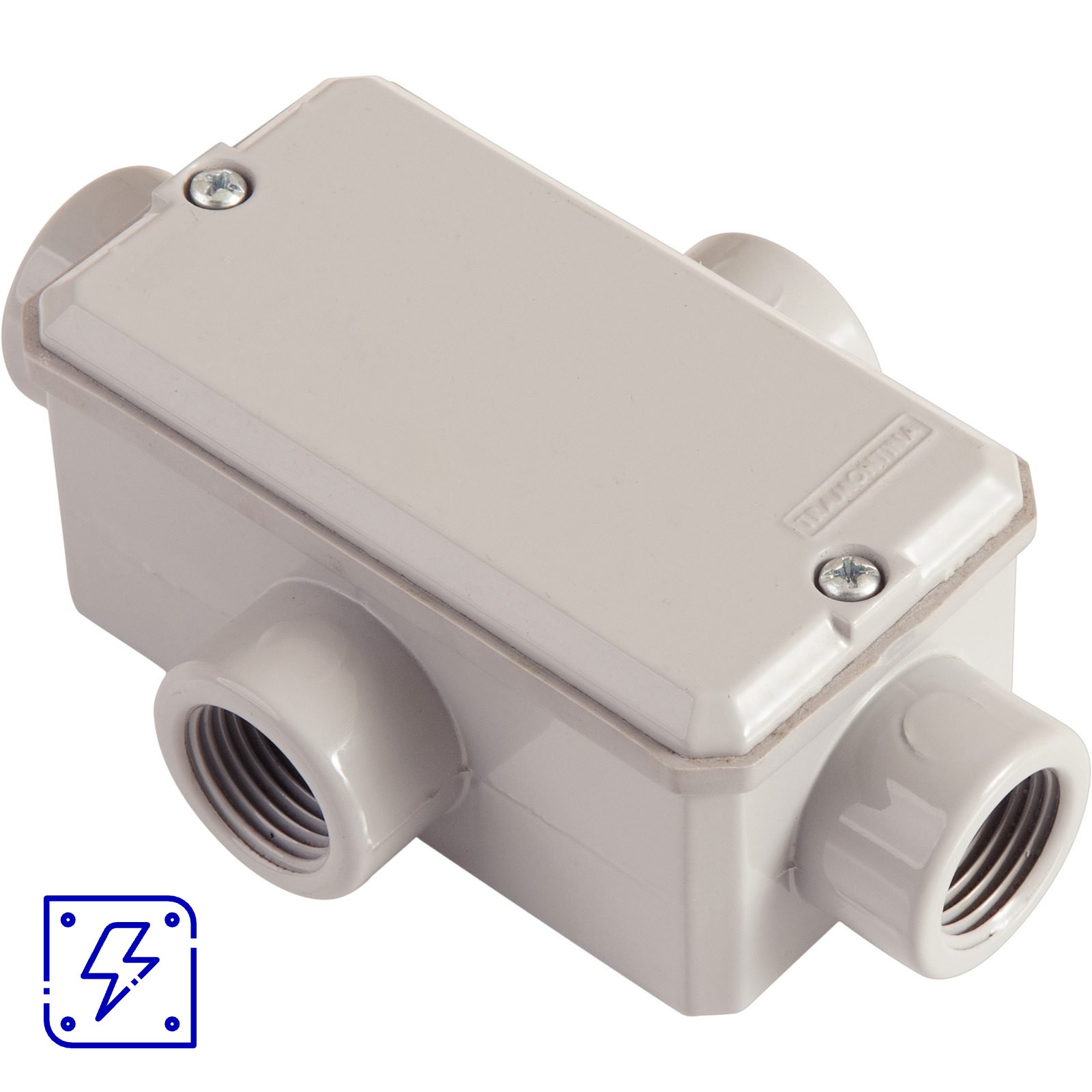 Condulete Tipo X 1/2" Fixo Tramontina com Tampa com Rosca NPT e com Pintura Eletrostática a Pó 12 UNIDADES EMB.MINIMA
