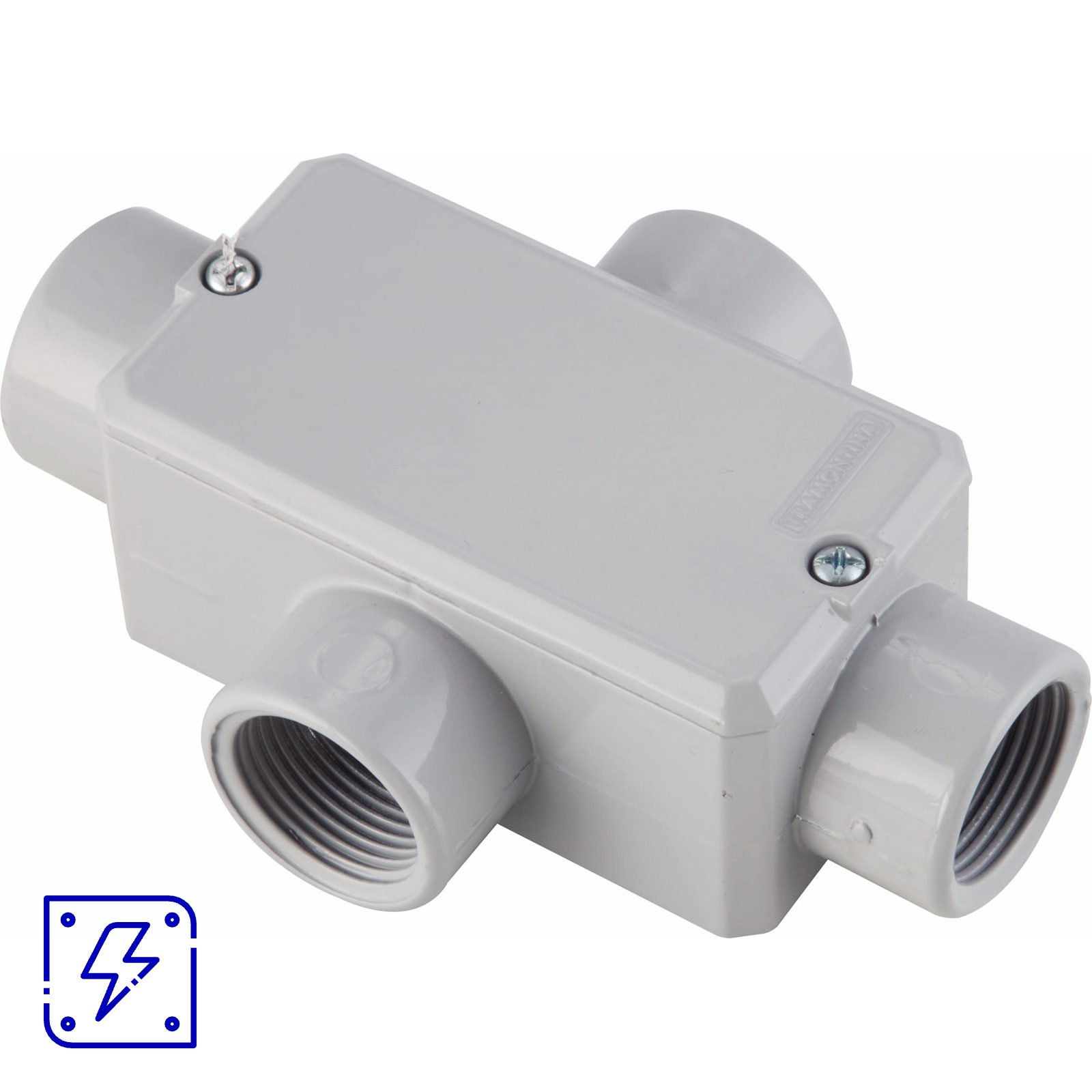 Condulete Tipo X 4" Fixo Tramontina com Tampa com Rosca NPT e com Pintura Eletrostática a Pó 1 UNIDADES EMB.MINIMA