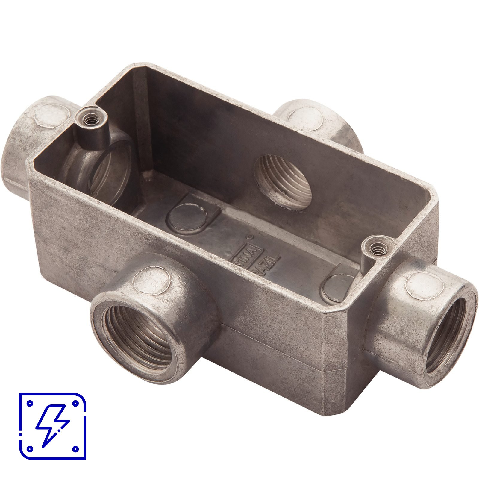 Condulete Tipo X 3/4" Fixo Tramontina com Rosca BSP e sem Pintura 12 UNIDADES EMB.MINIMA