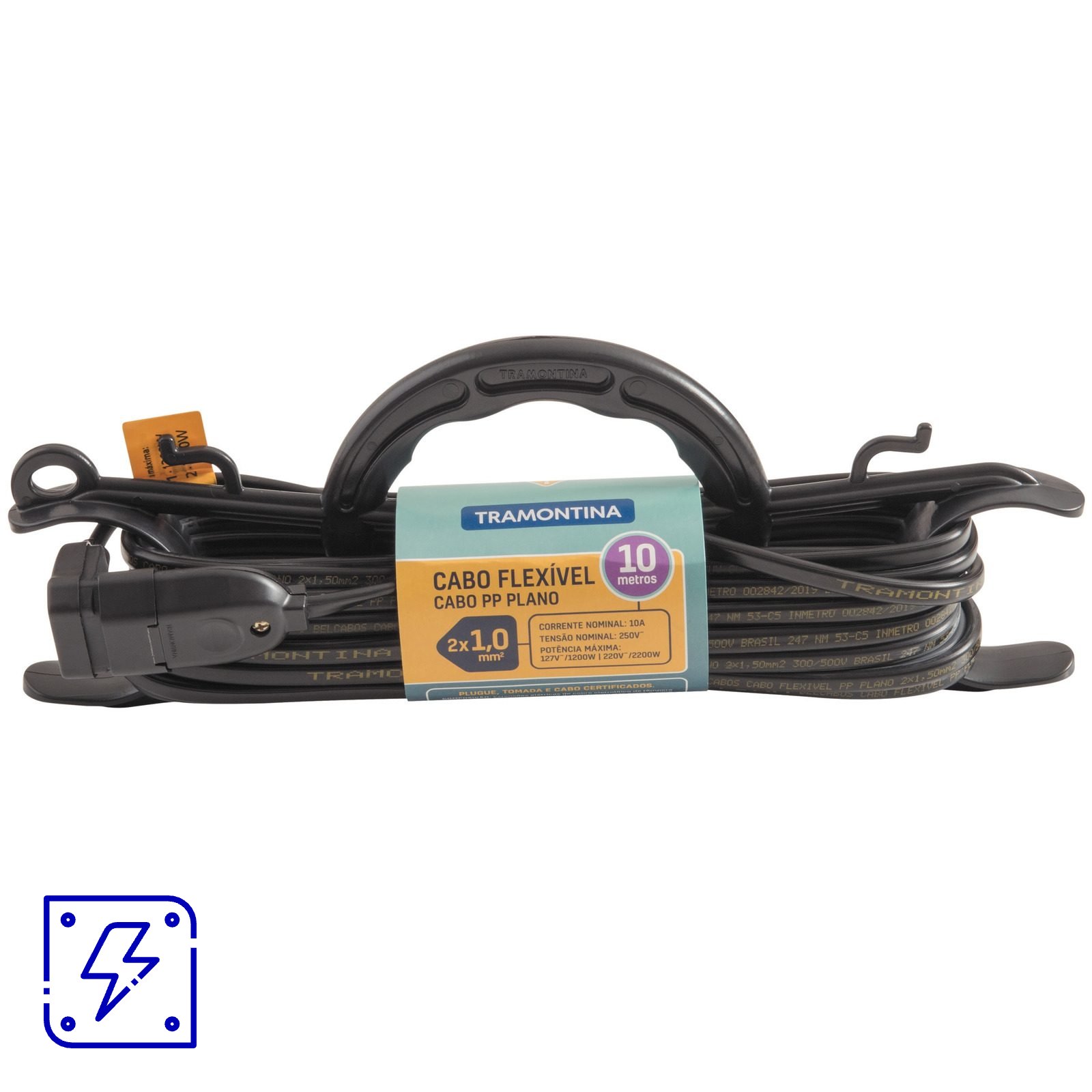 Extensão Cabide 1 mm² Tramontina 10 m 6 UNIDADES EMB.MINIMA