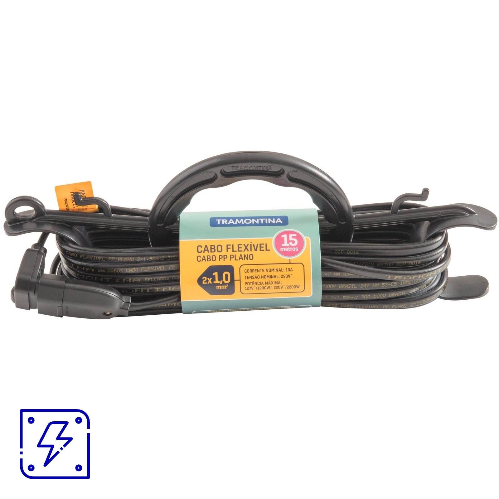 Extensão Cabide 1 mm² 10 A Tramontina 15 m 6 UNIDADES EMB.MINIMA